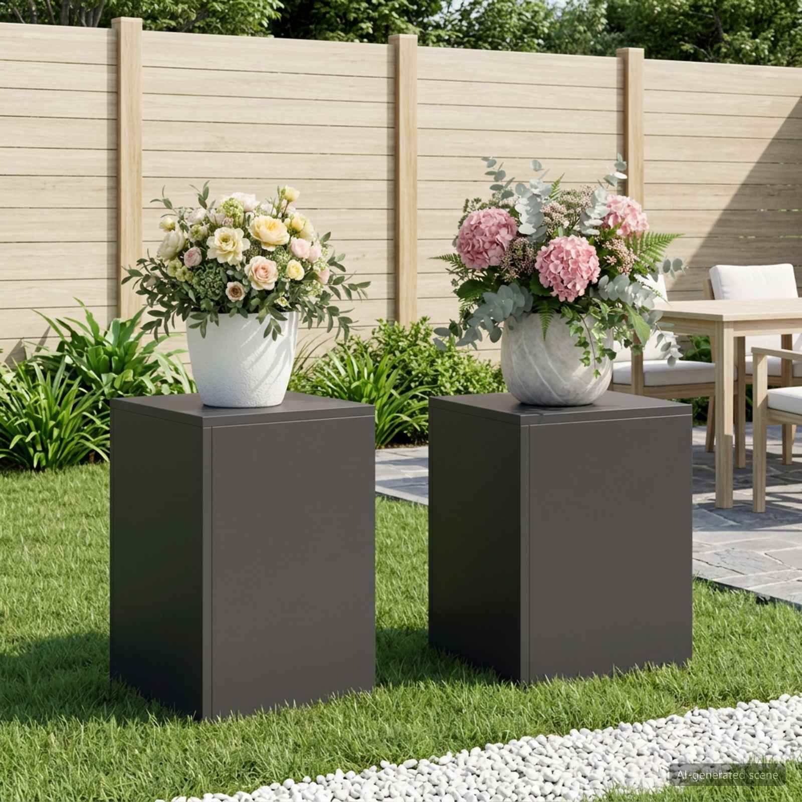 vidaXL Planteholder 2 pcs Sort 30 x 30 x 40 cm Stål