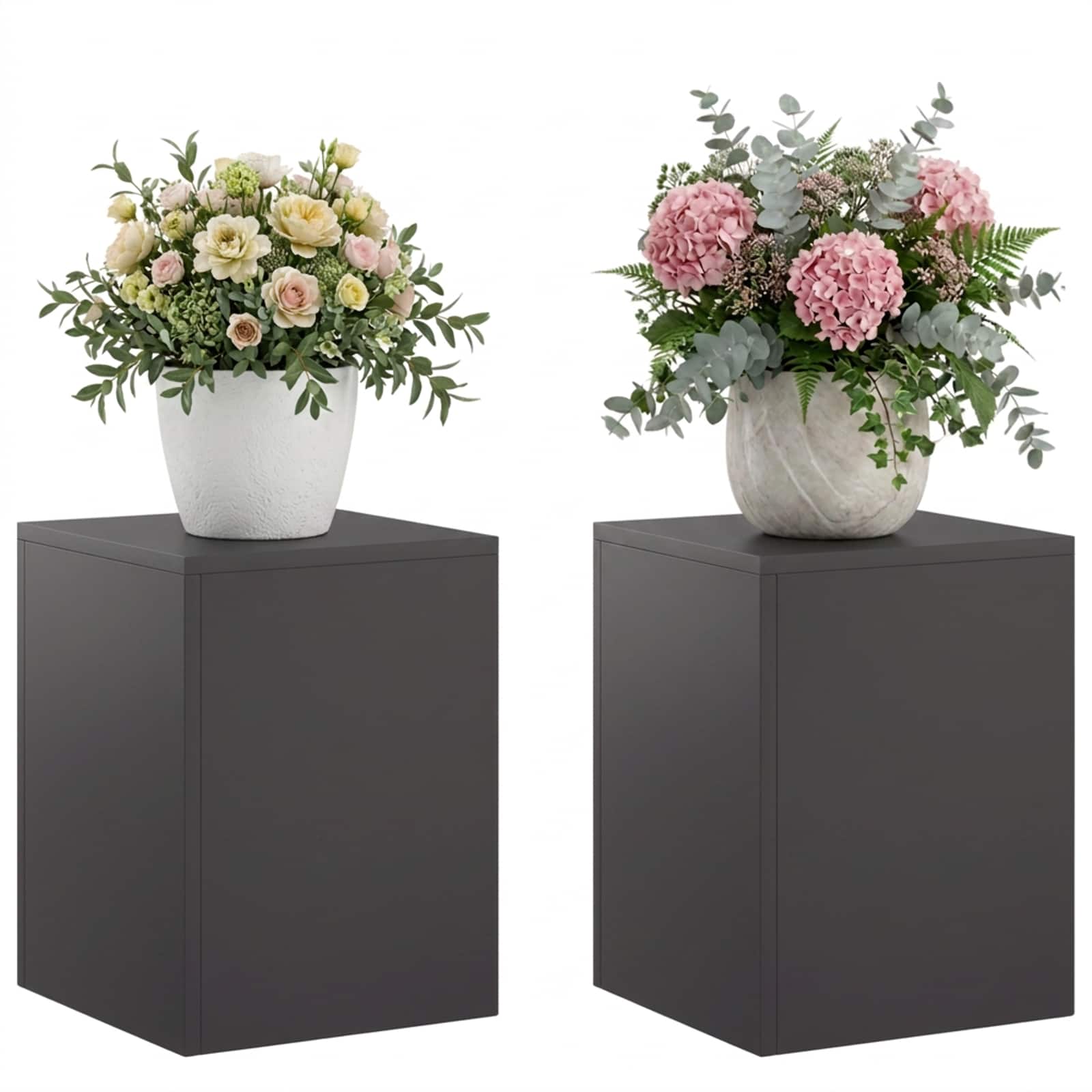 Plantenstandaard 2 pcs Zwart 30 x 30 x 40 cm Staal image 3