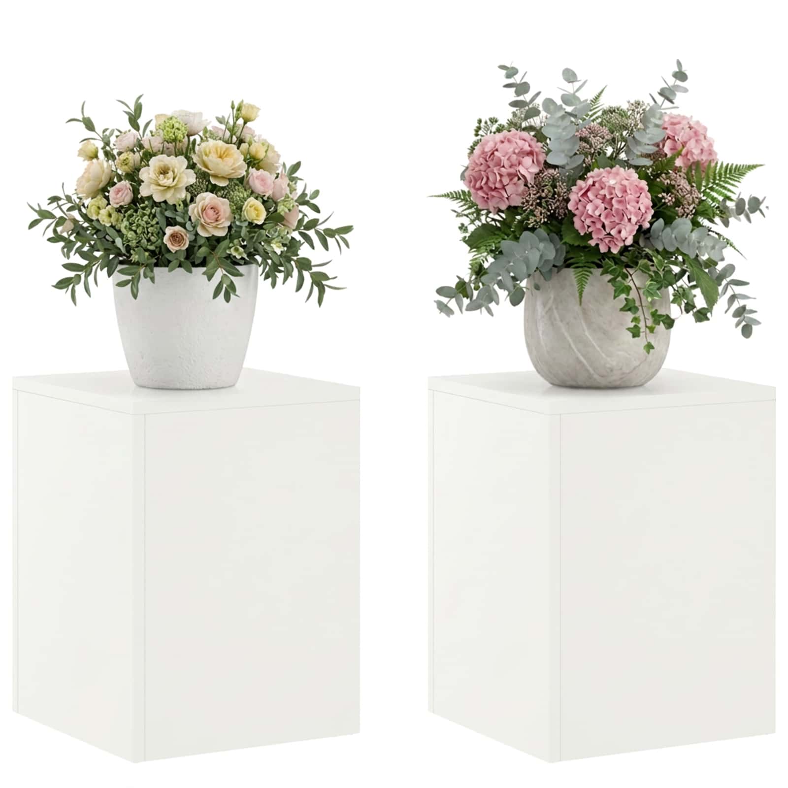 Plantenstandaard 2 pcs Wit 30 x 30 x 40 cm Staal image 3
