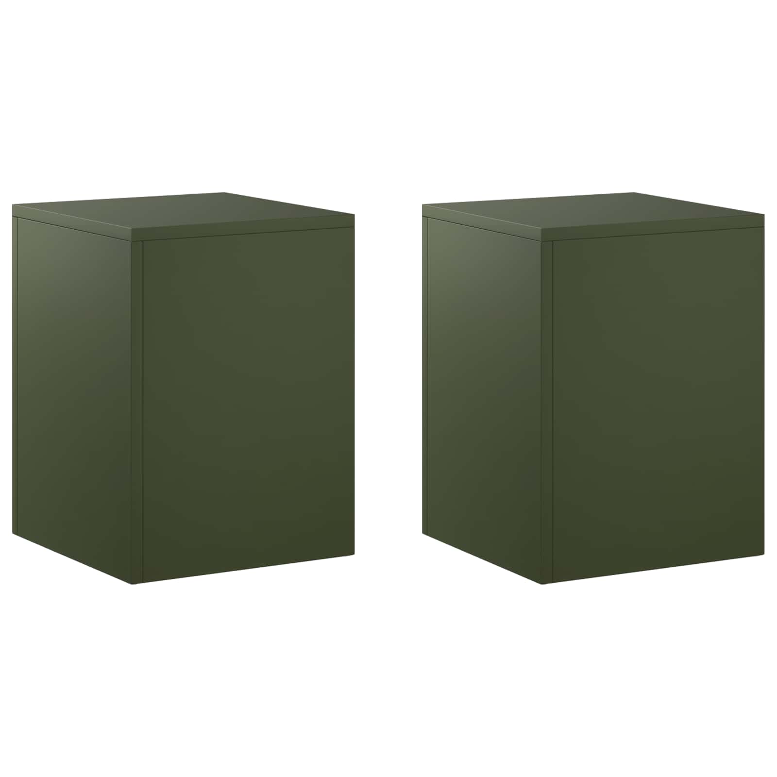 Plantenstandaard 2 pcs Olijfgroen 30 x 30 x 40 cm Staal image 2