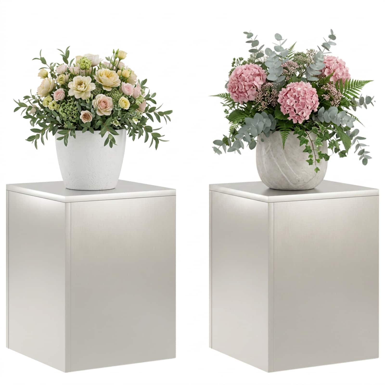 Plantenstandaard 2 pcs zilver 30 x 30 x 40 cm Staal image 3