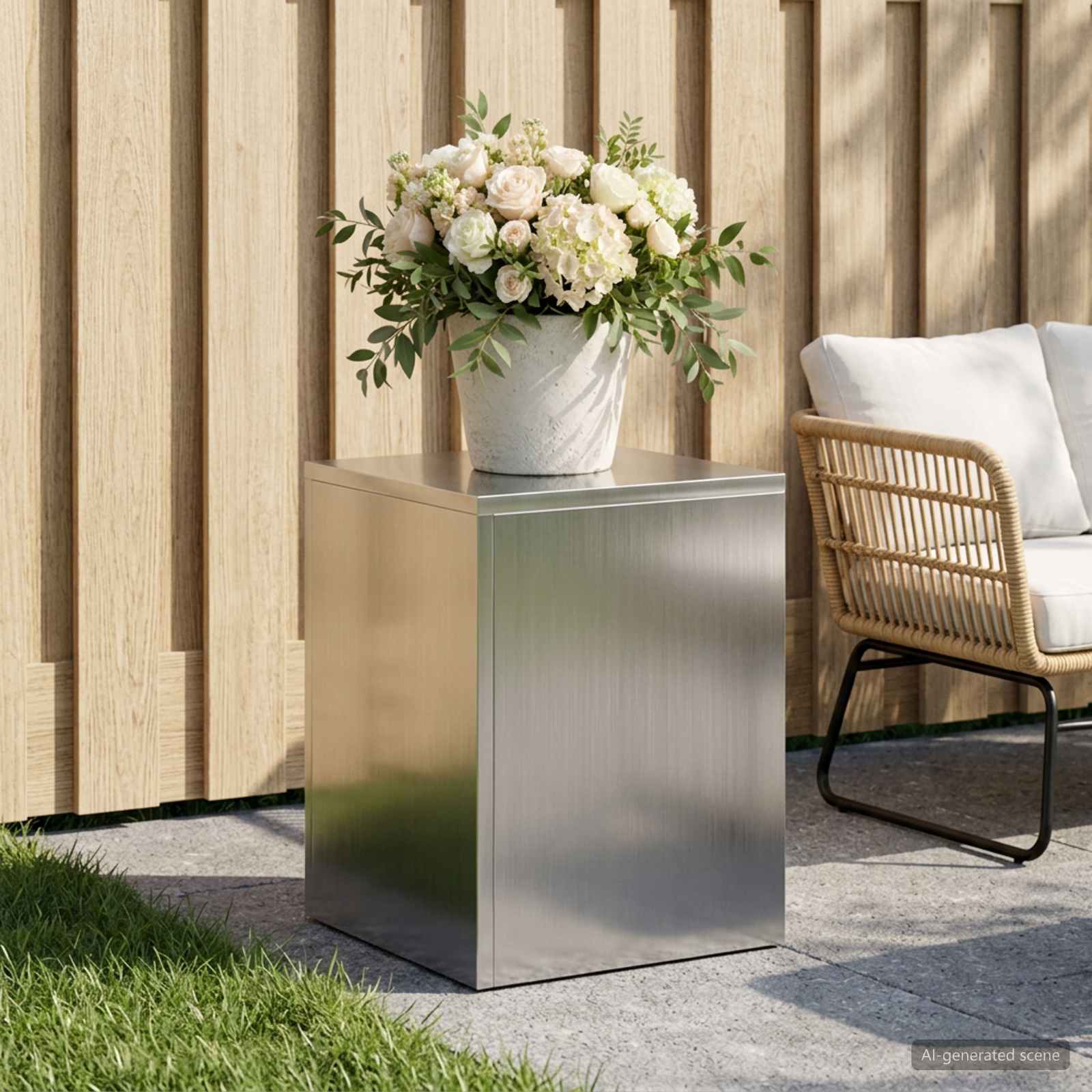 vidaXL Planteholder Sølv 30 x 30 x 40 cm Stål