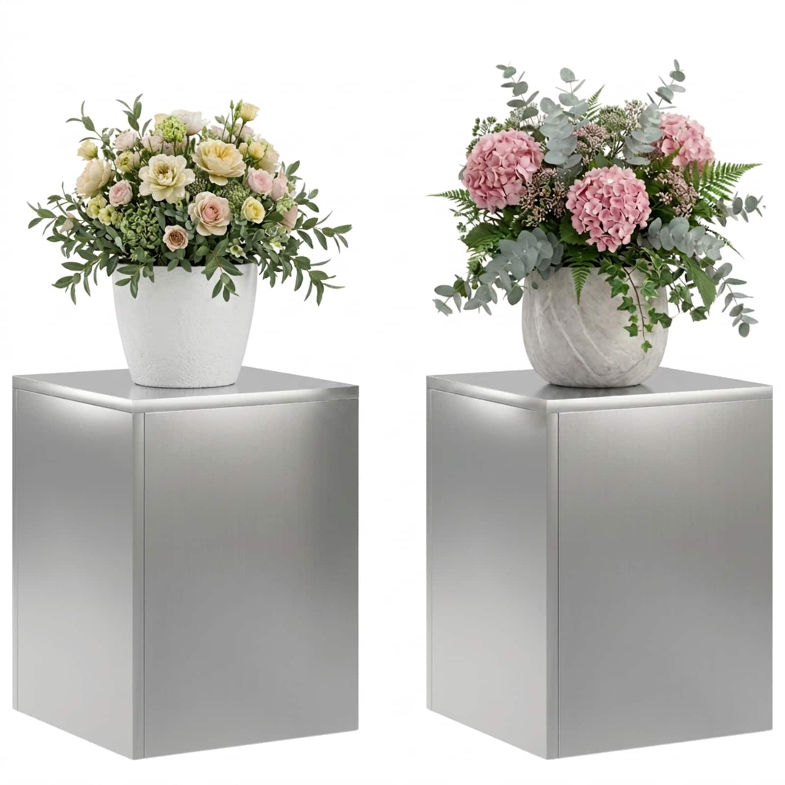 Plantenstandaard 2 pcs zilver 30 x 30 x 40 cm Roestvrij staal image 3