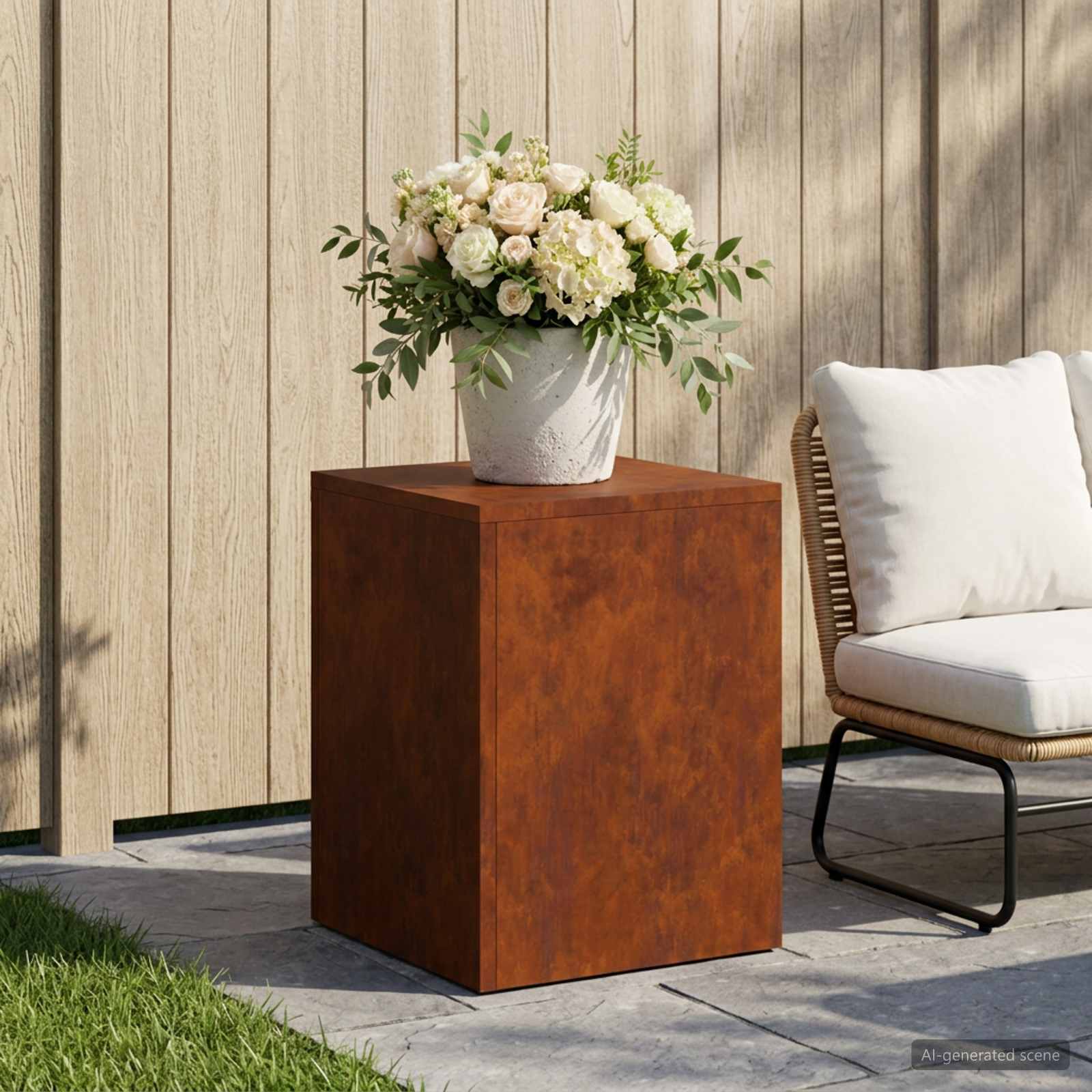 vidaXL Planteholder Rusten 30 x 30 x 40 cm Cortenstål