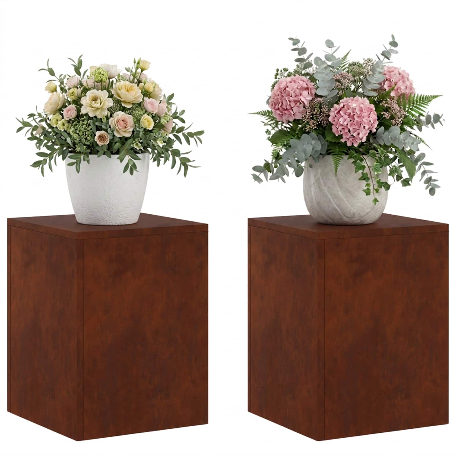 vidaXL - Plantenstand - 2 - pcs - Roestkleurig - 30 - x - 30 - x - 40 - cm - weervast - staal