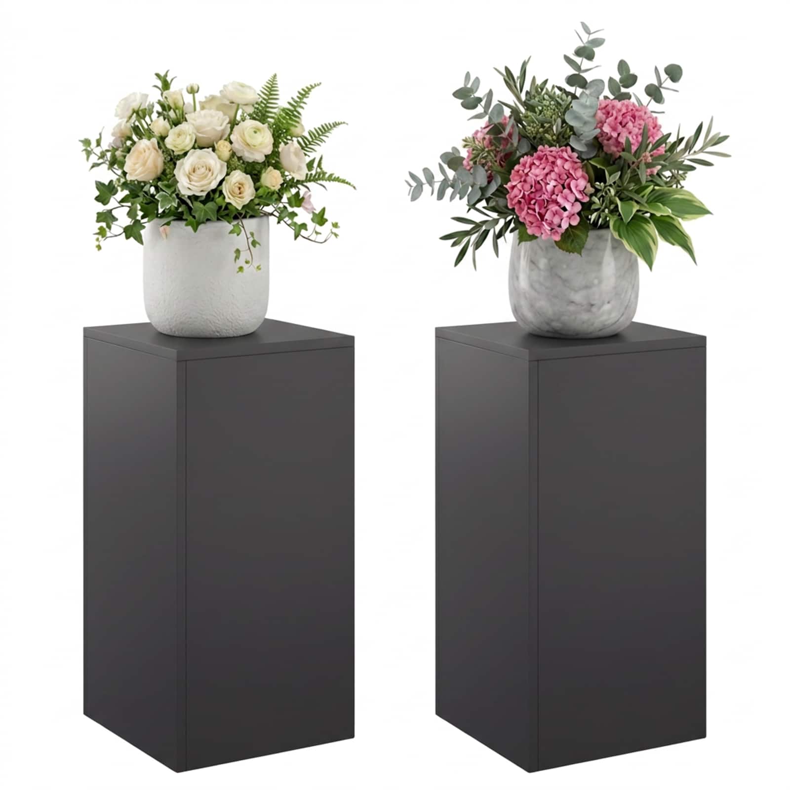 Plantenstandaard 2 pcs Zwart 30 x 30 x 60 cm Staal image 3