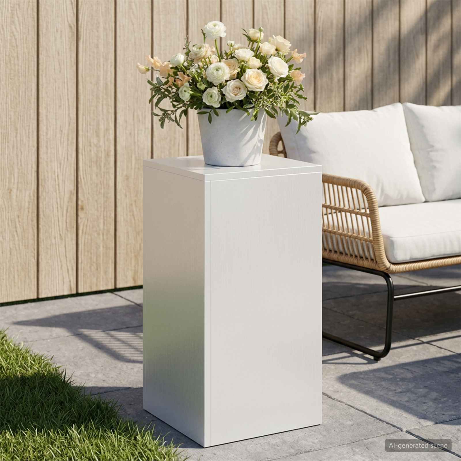 Plantenstandaard Wit 30 x 30 x 60 cm Staal image 1