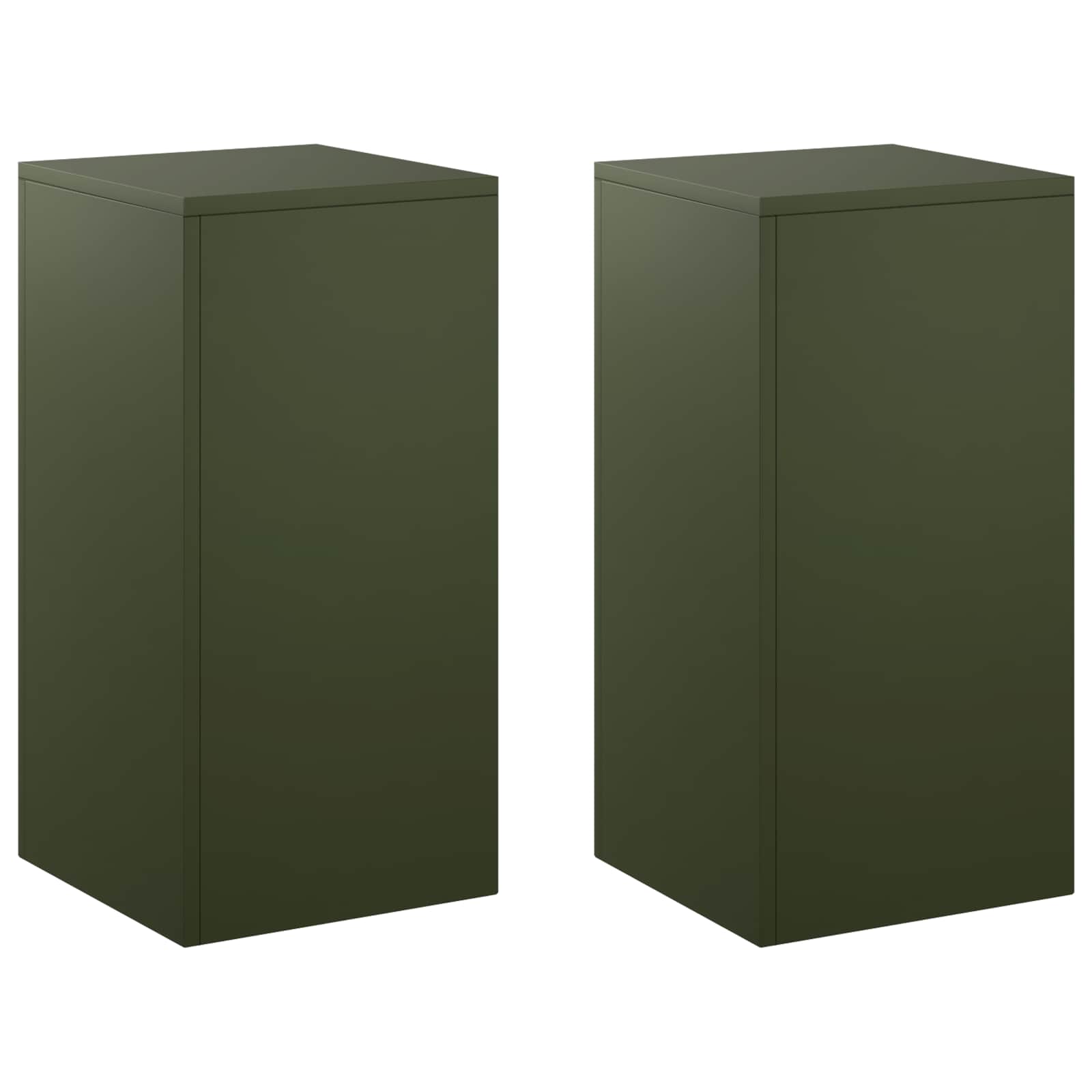 Plantenstandaard 2 pcs Olijfgroen 30 x 30 x 60 cm Staal image 2