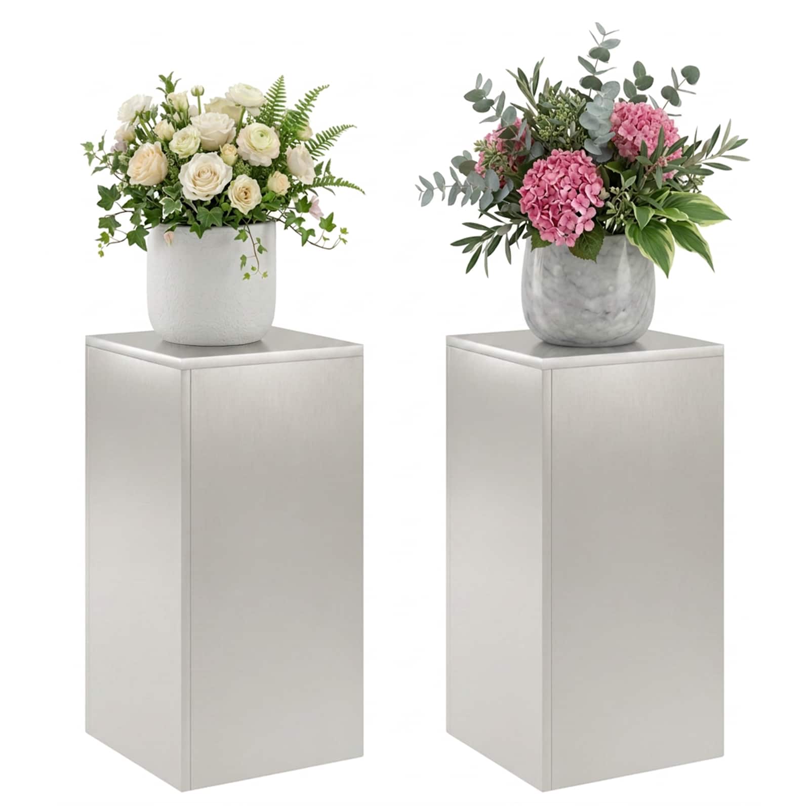 Plantenstandaard 2 pcs zilver 30 x 30 x 60 cm Staal image 3