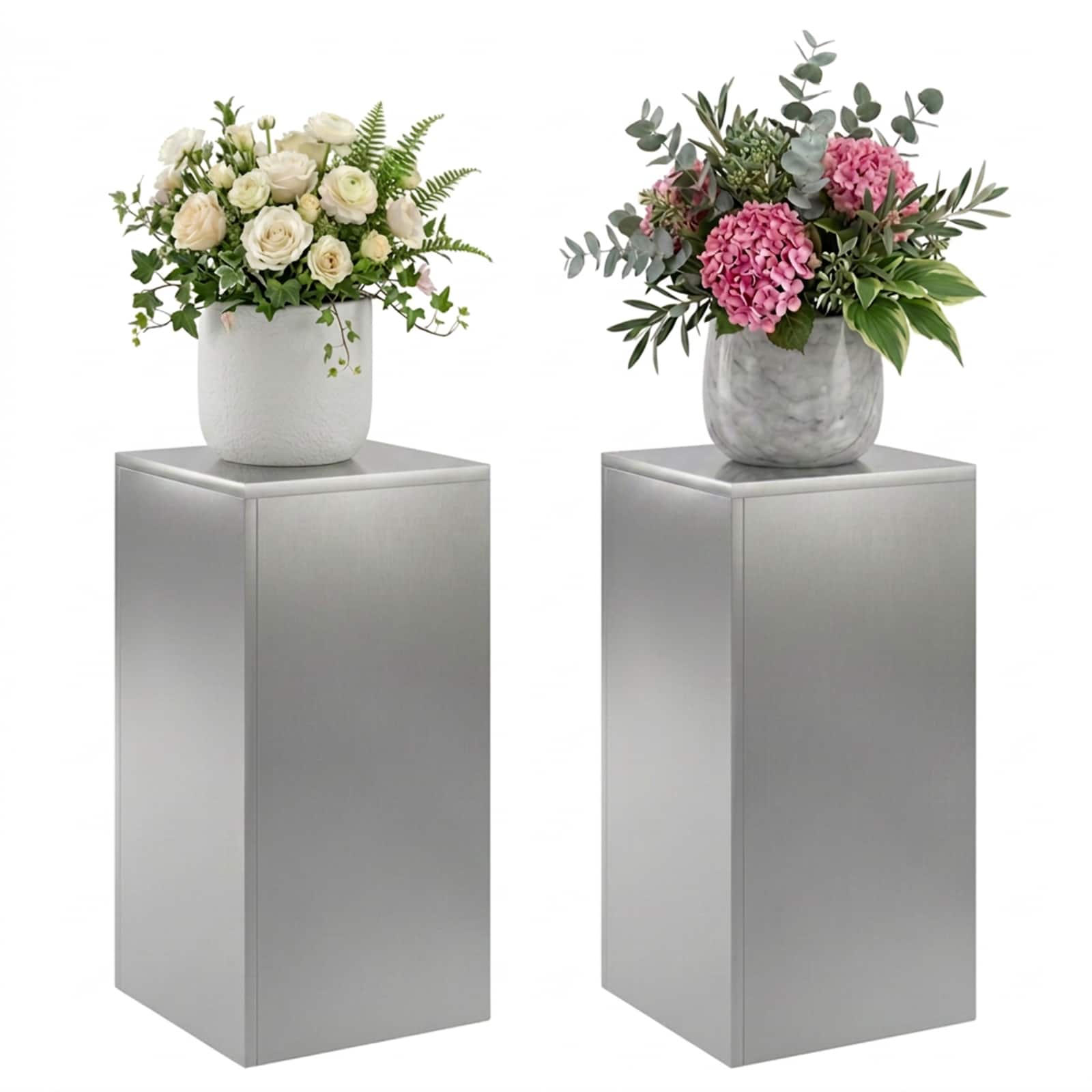 Plantenstandaard 2 pcs zilver 30 x 30 x 60 cm Roestvrij staal image 3