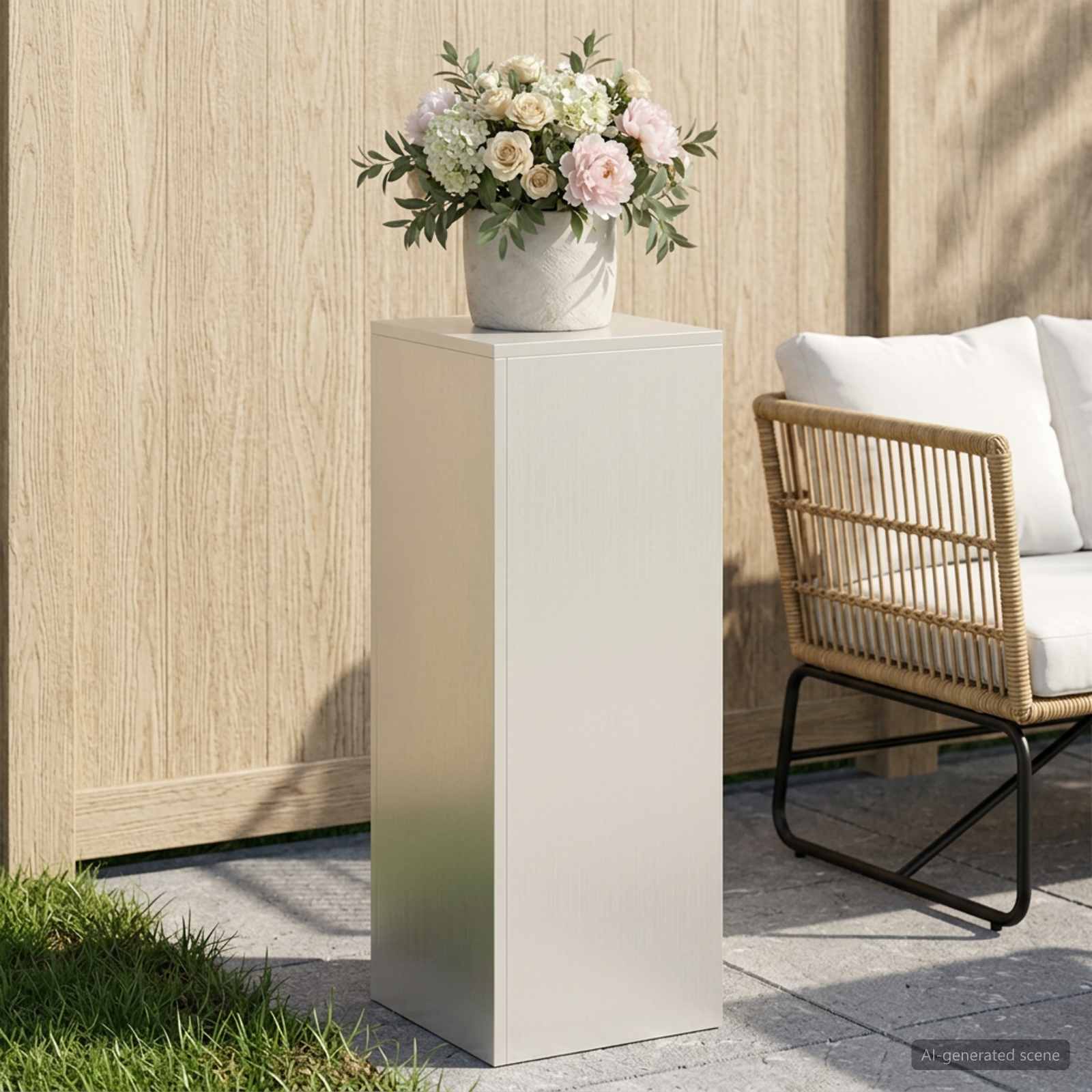 Plantenstandaard Wit 30 x 30 x 80 cm Staal image 1