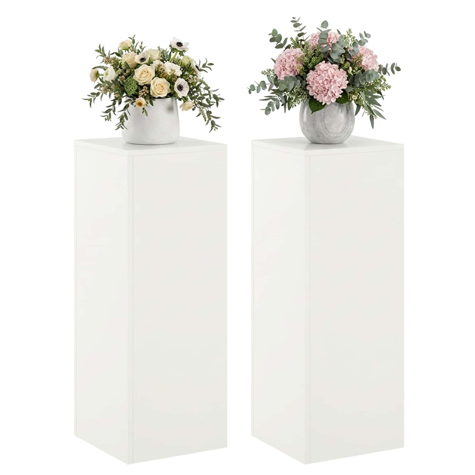 Plantenstandaard 2 pcs Wit 30 x 30 x 80 cm Staal image 3