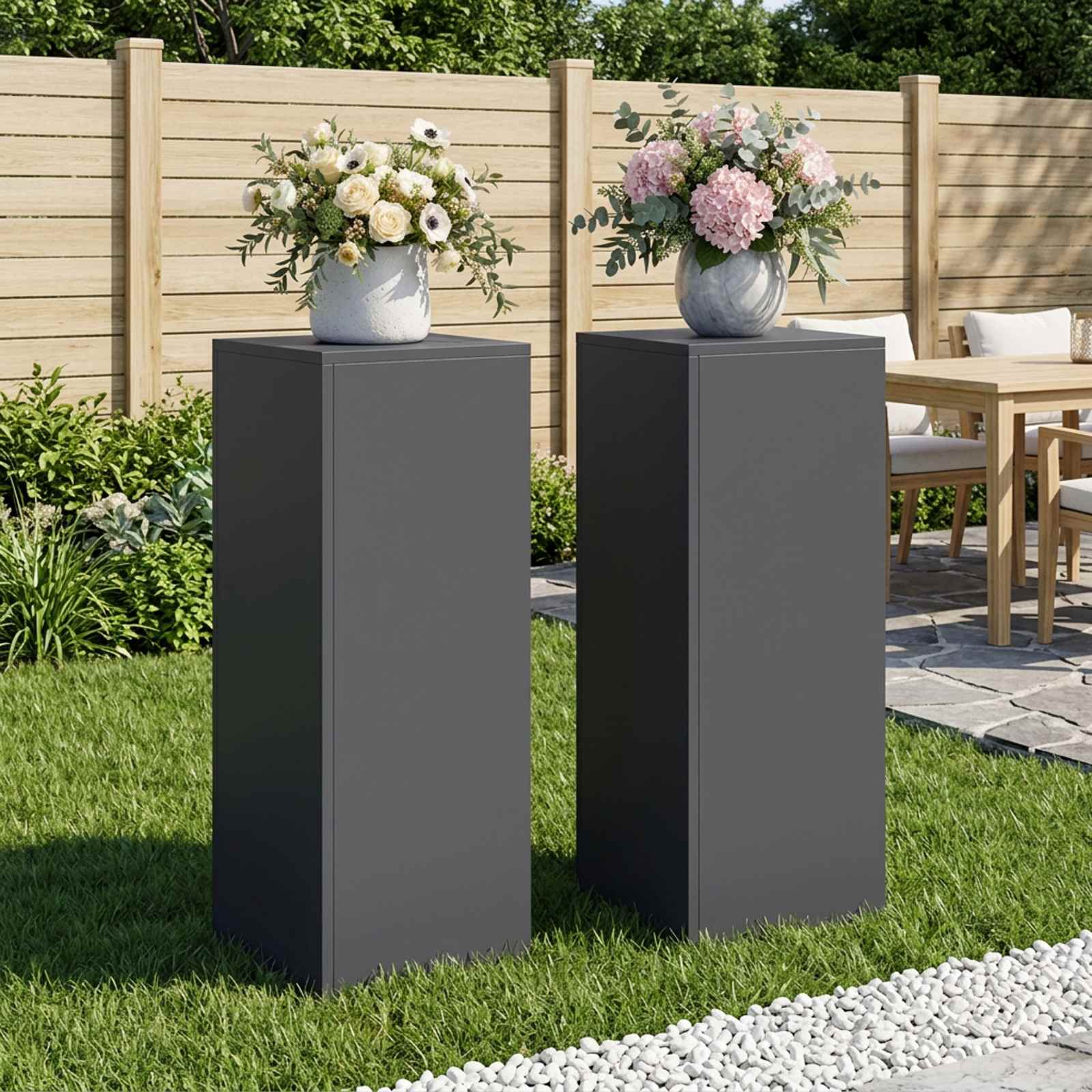vidaXL Planteholder 2 pcs Antracit 30 x 30 x 80 cm Galvaniseret stål