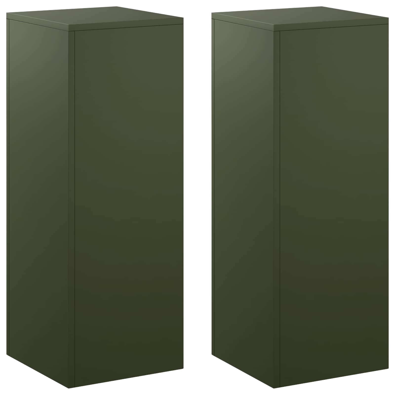 Plantenstandaard 2 pcs Olijfgroen 30 x 30 x 80 cm Staal image 2