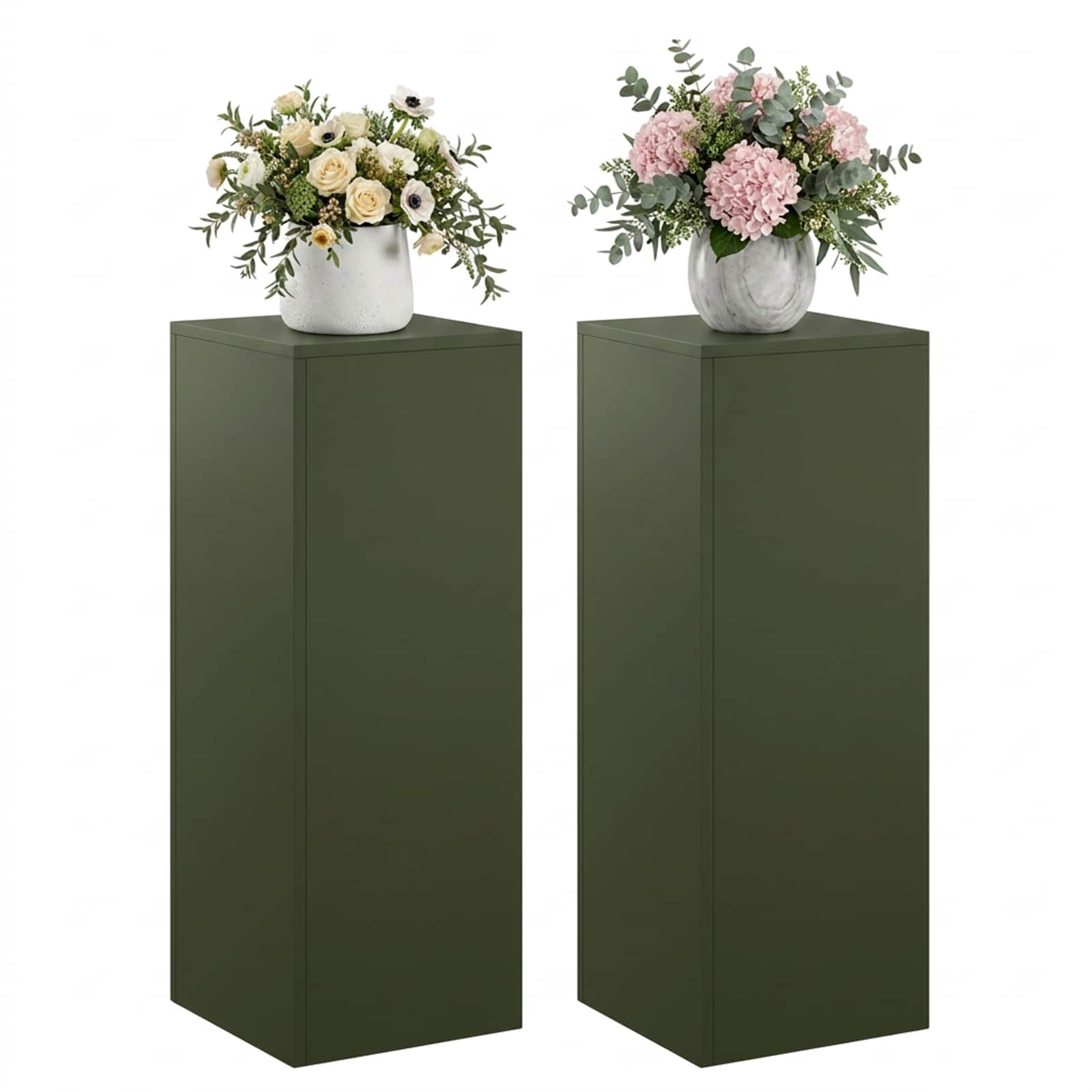 Plantenstandaard 2 pcs Olijfgroen 30 x 30 x 80 cm Staal image 3