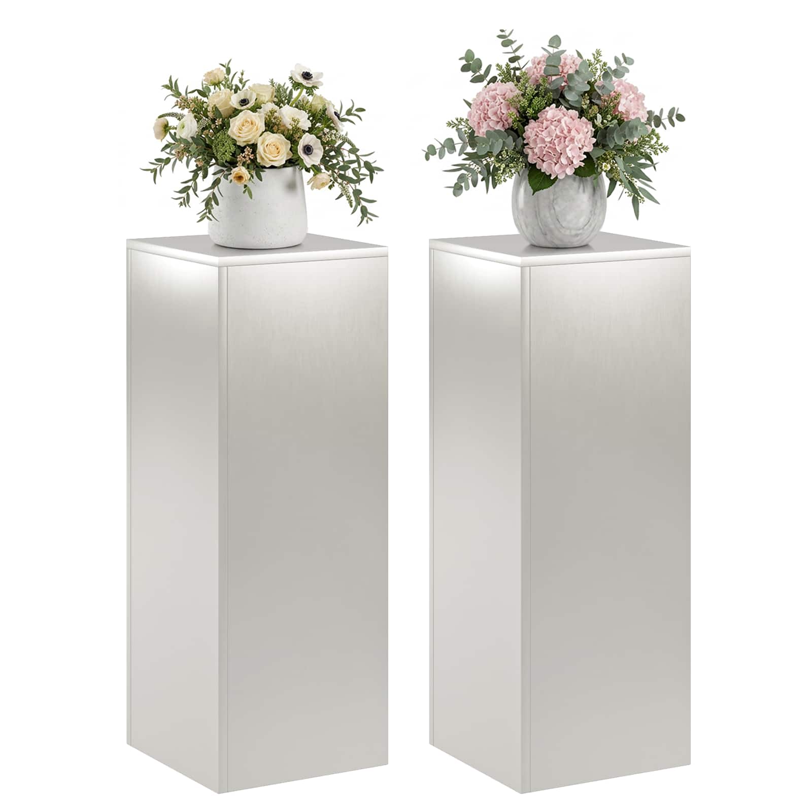 Plantenstandaard 2 pcs zilver 30 x 30 x 80 cm Staal image 3