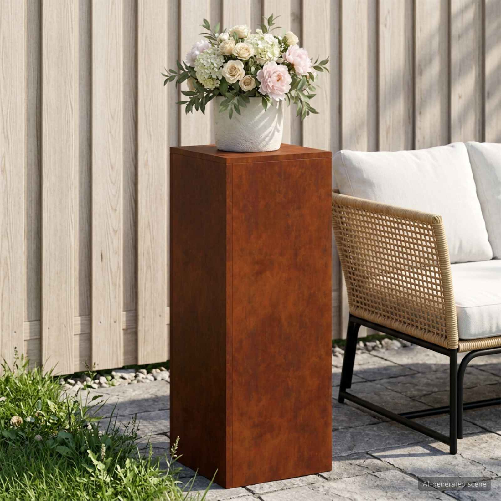 vidaXL Planteholder Rusten 30 x 30 x 80 cm Cortenstål