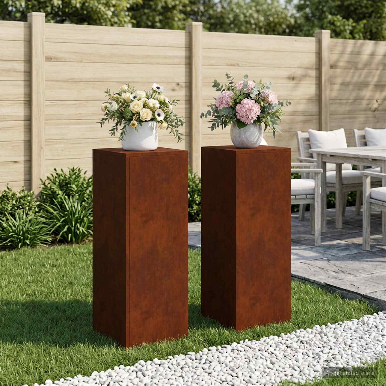 vidaXL Planteholder 2 pcs Rusten 30 x 30 x 80 cm Cortenstål
