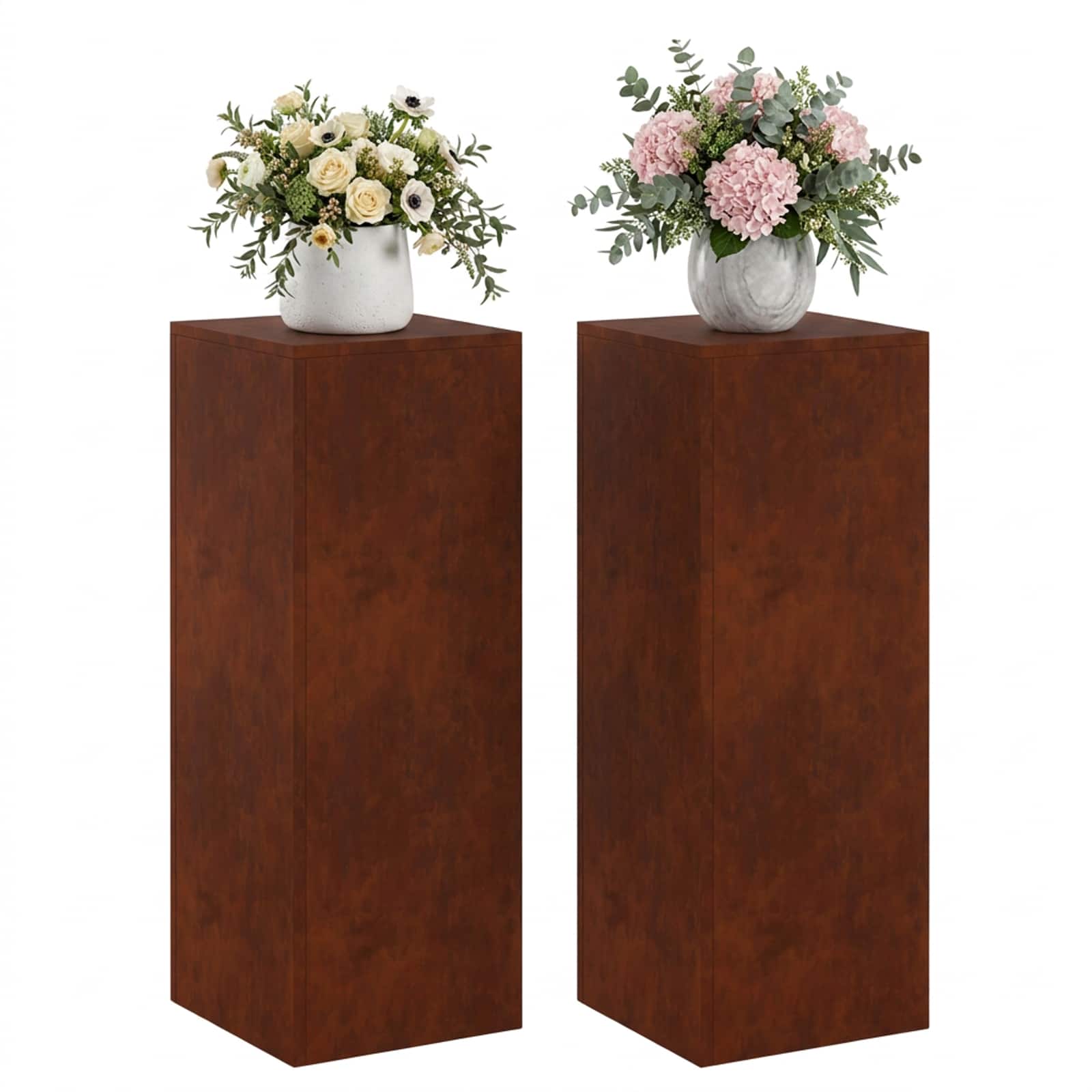 vidaXL - Plantenstand - 2 - pcs - Roestkleurig - 30 - x - 30 - x - 80 - cm - weervast - staal