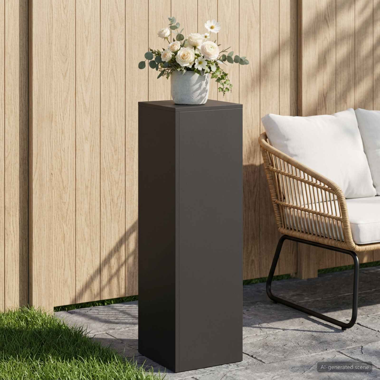 vidaXL Planteholder Sort 30 x 30 x 100 cm Stål