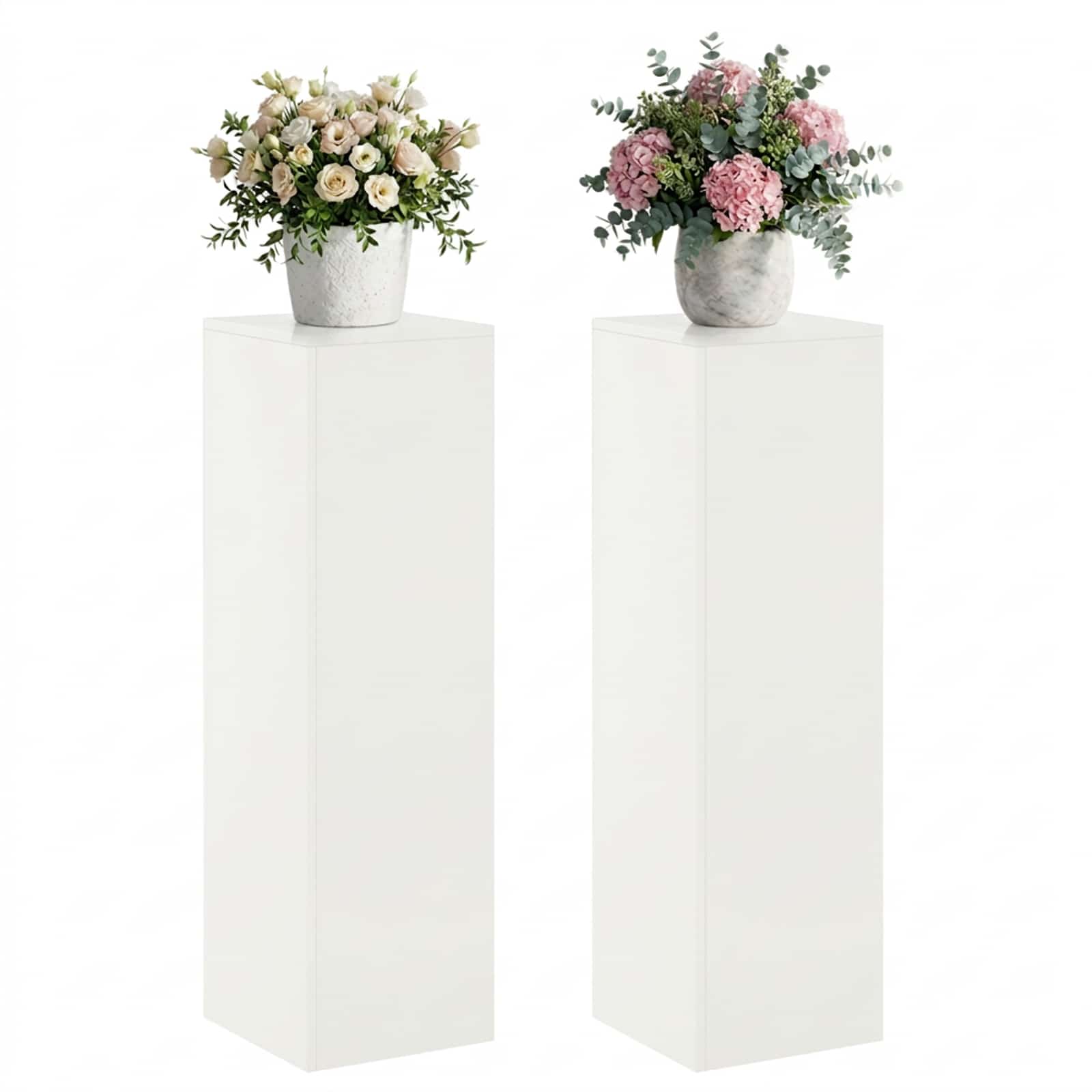 Plantenstandaard 2 pcs Wit 30 x 30 x 100 cm Staal image 3