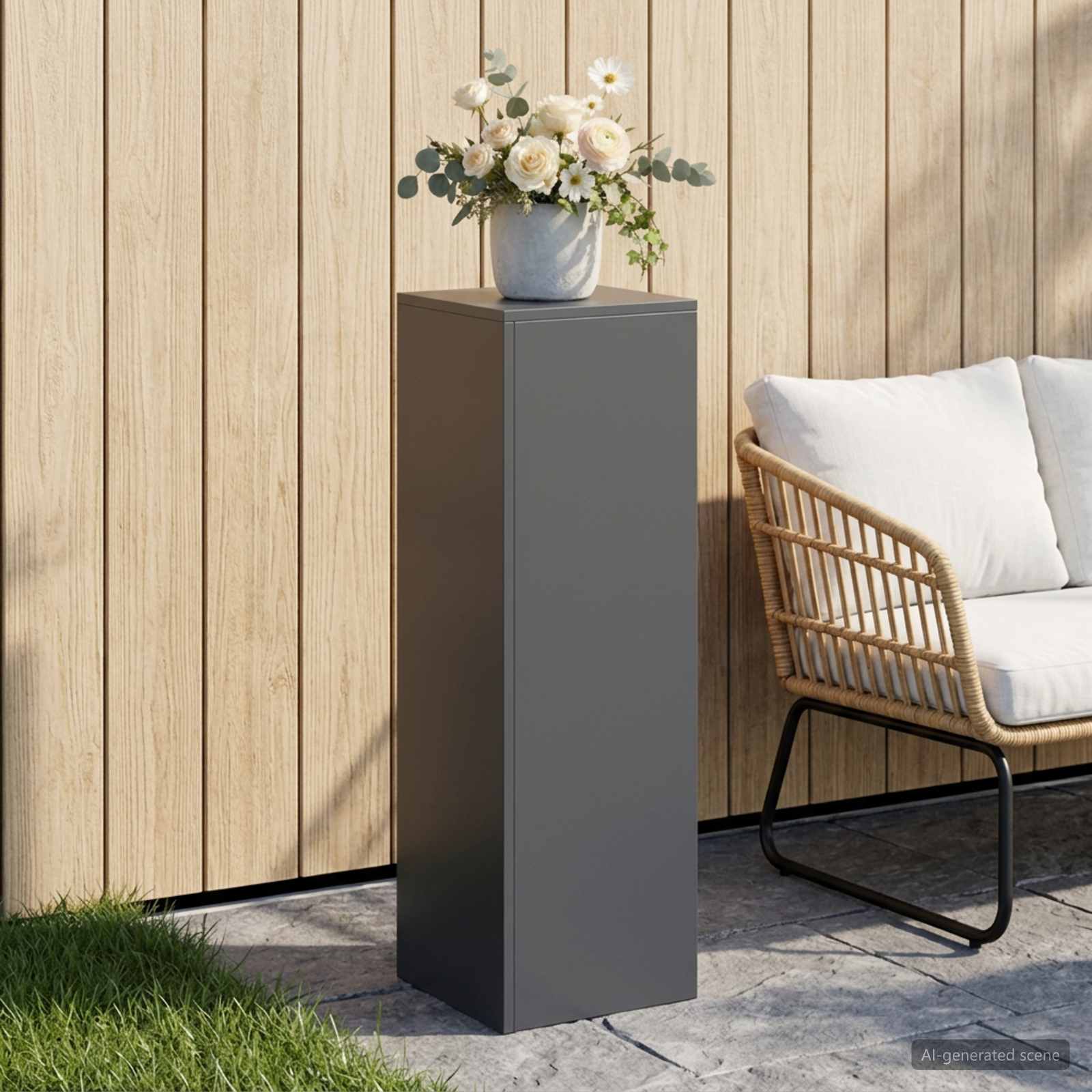 Plantenstandaard Antraciet 30 x 30 x 100 cm Roestvrij staal image 1