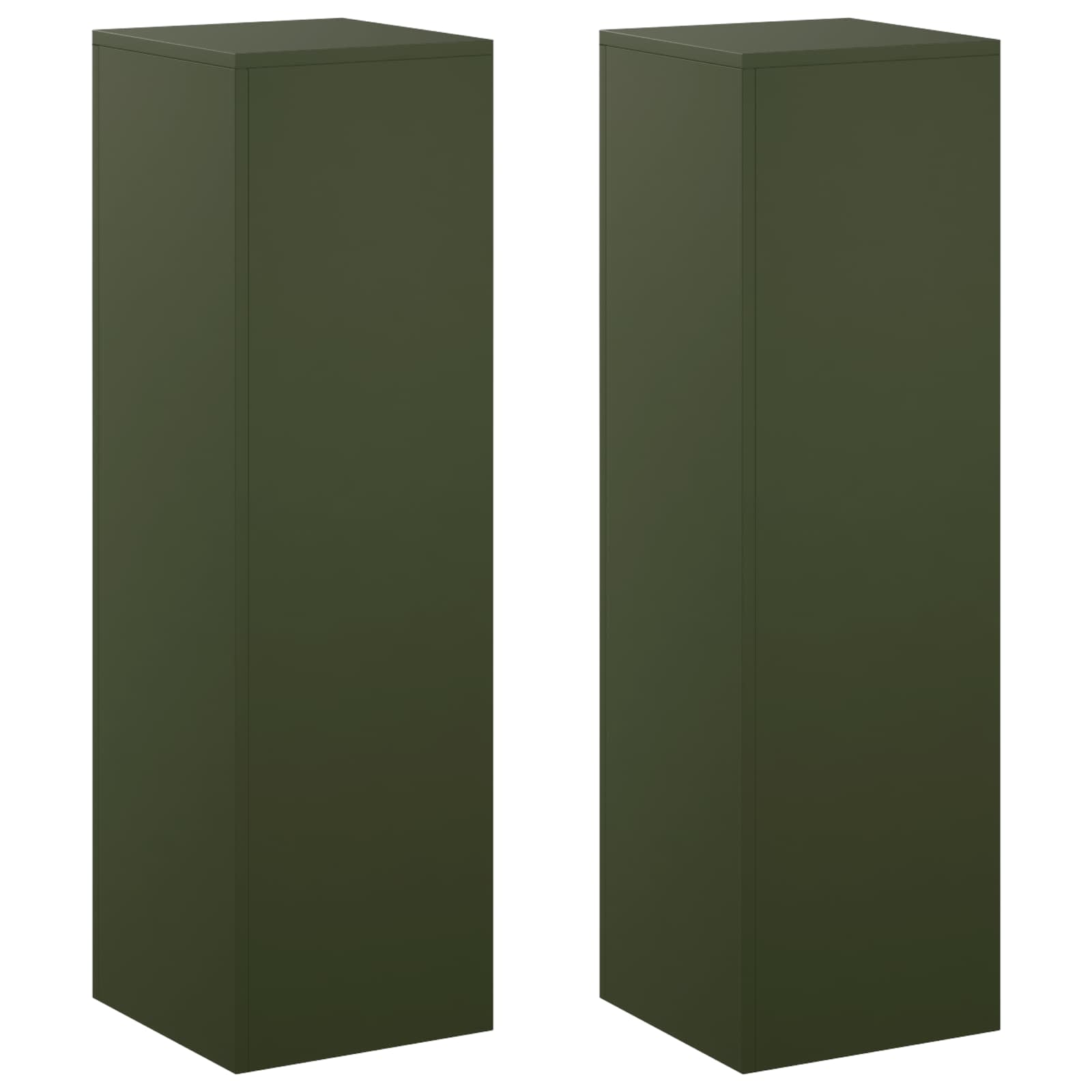 Plantenstandaard 2 pcs Olijfgroen 30 x 30 x 100 cm Staal image 2