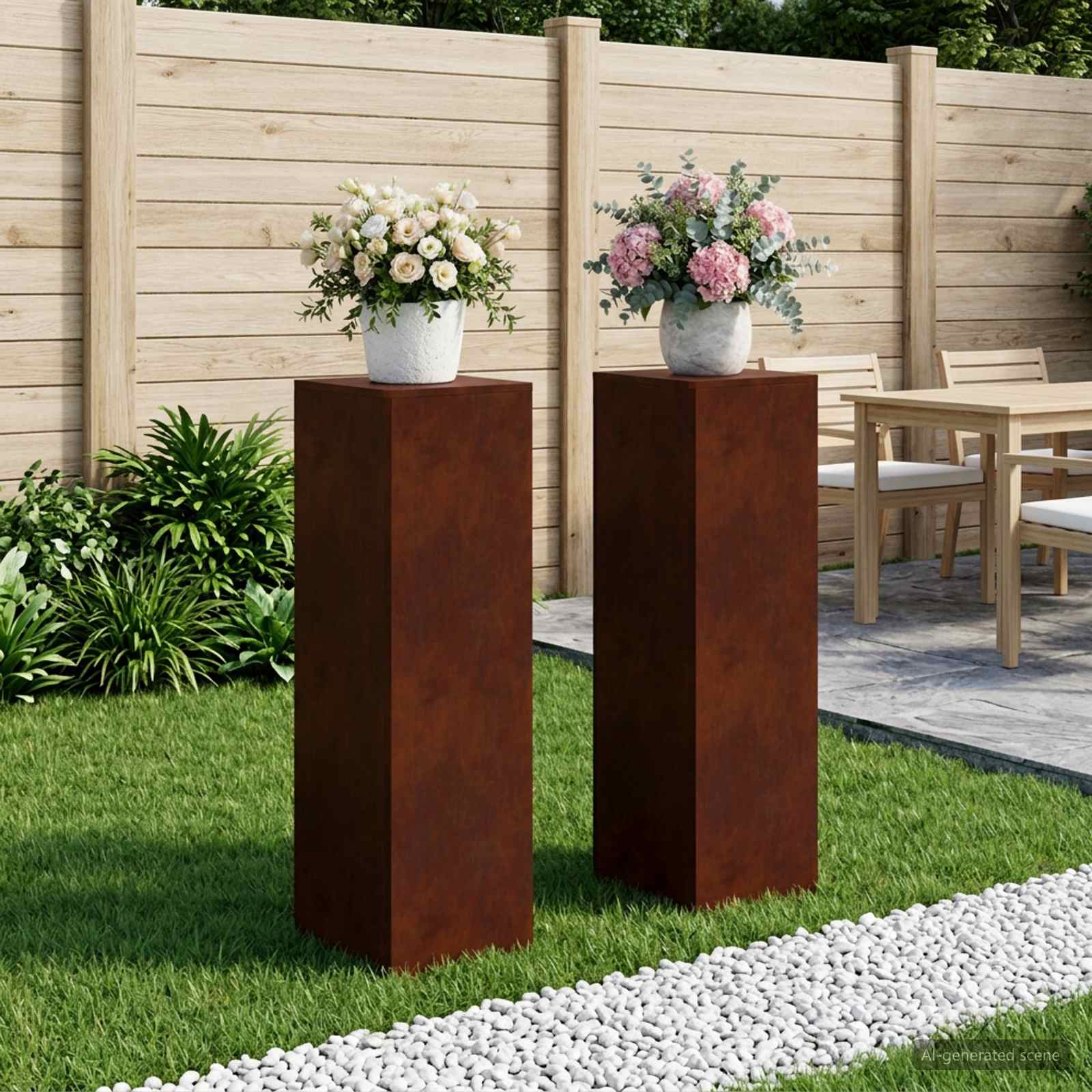 Plantenstandaard 2 pcs Roestkleurig 30 x 30 x 100 cm image 1