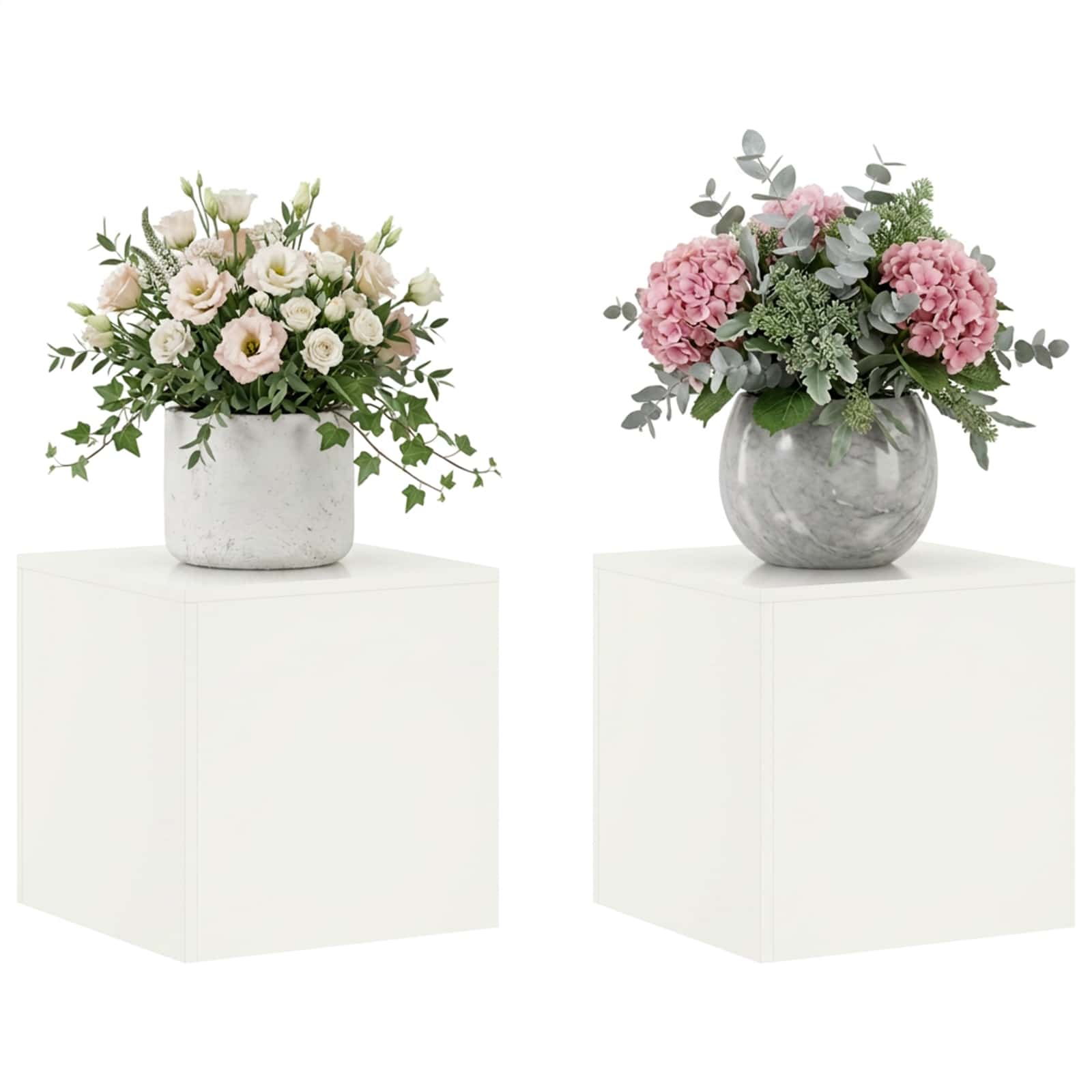 Plantenstandaard 2 pcs Wit 40 x 40 x 40 cm Staal image 3