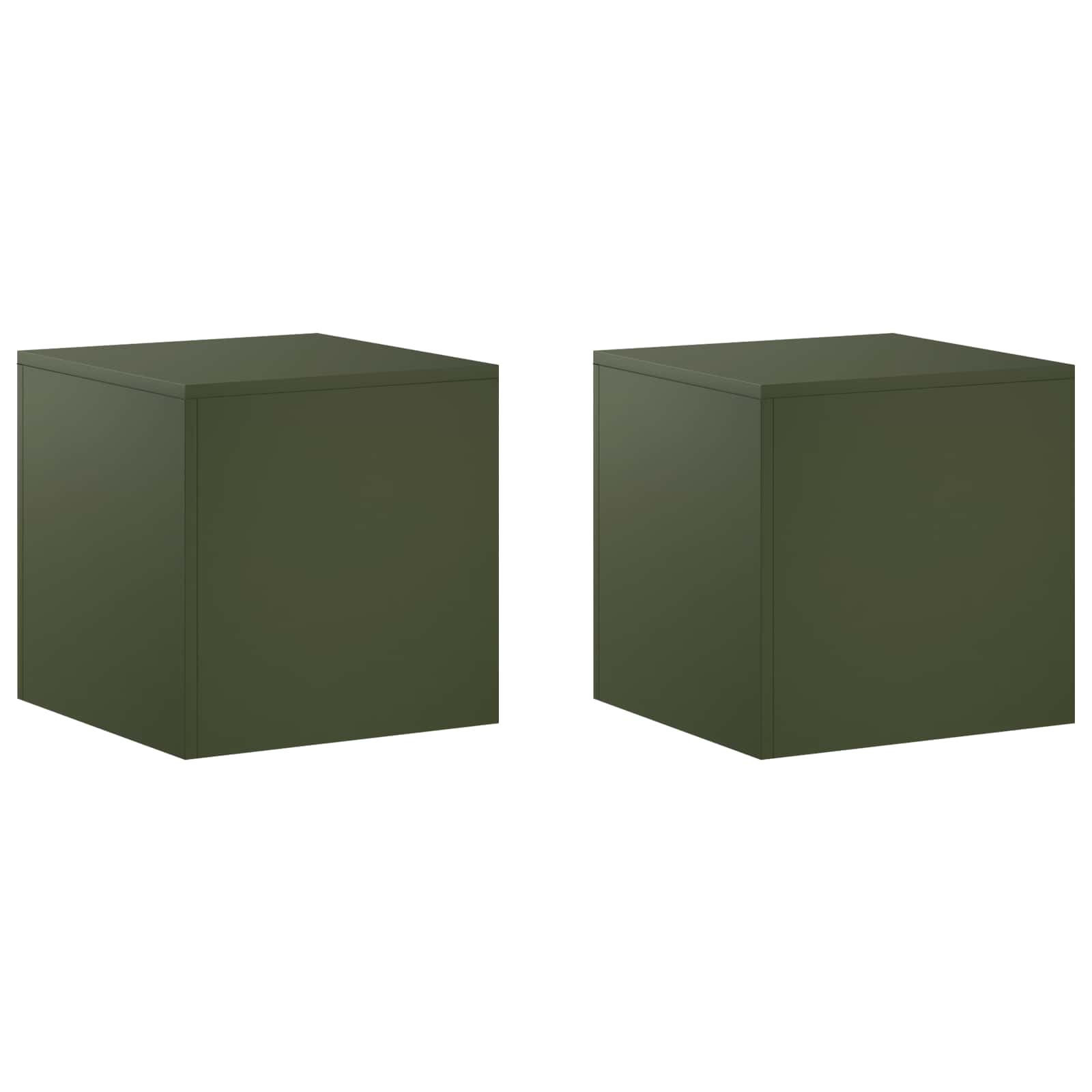 Plantenstandaard 2 pcs Olijfgroen 40 x 40 x 40 cm Staal image 2