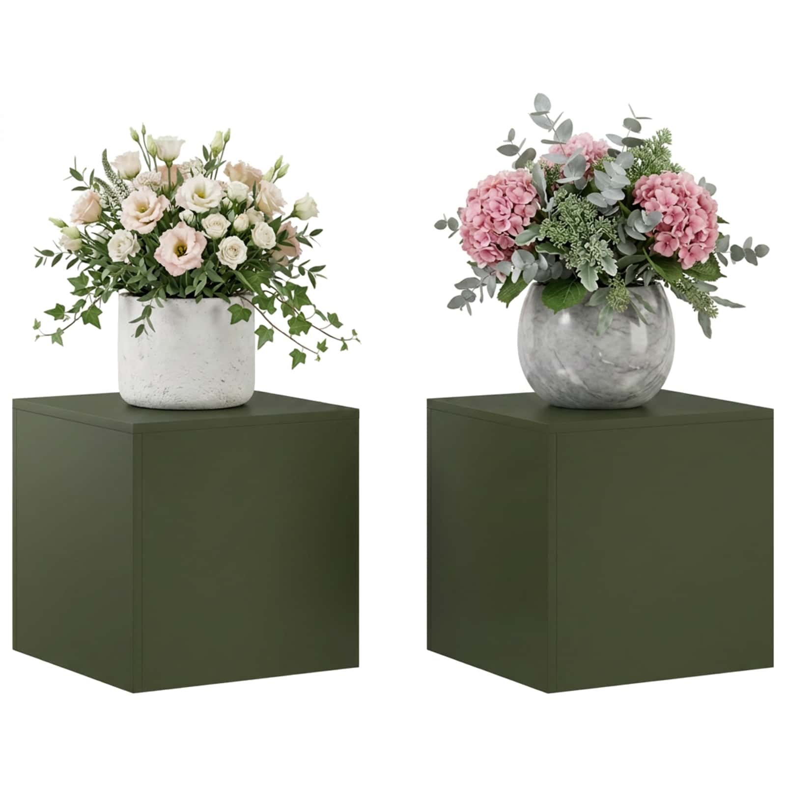 Plantenstandaard 2 pcs Olijfgroen 40 x 40 x 40 cm Staal image 3