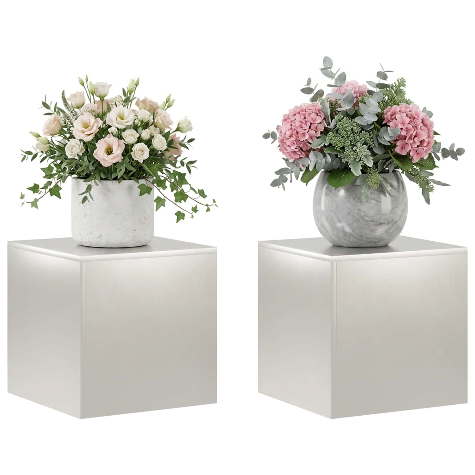 Plantenstandaard 2 pcs zilver 40 x 40 x 40 cm Staal image 3