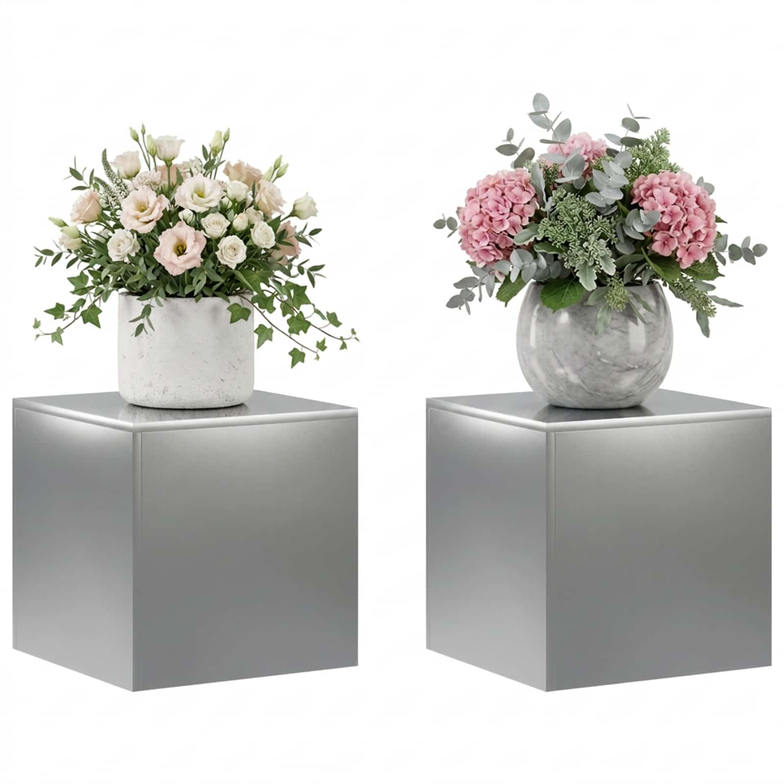 Plantenstandaard 2 pcs zilver 40 x 40 x 40 cm Roestvrij staal image 3