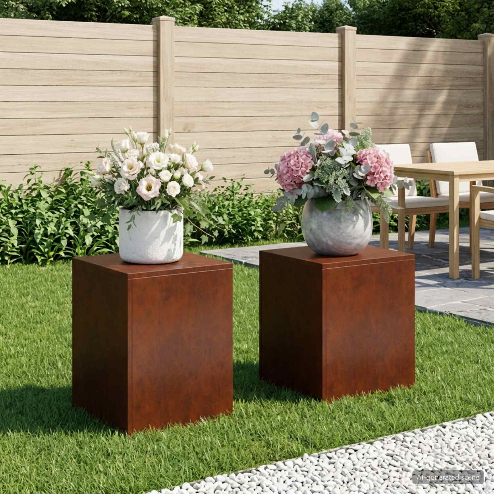 Plantenstandaard 2 pcs Roestkleurig 40 x 40 x 40 cm image 1