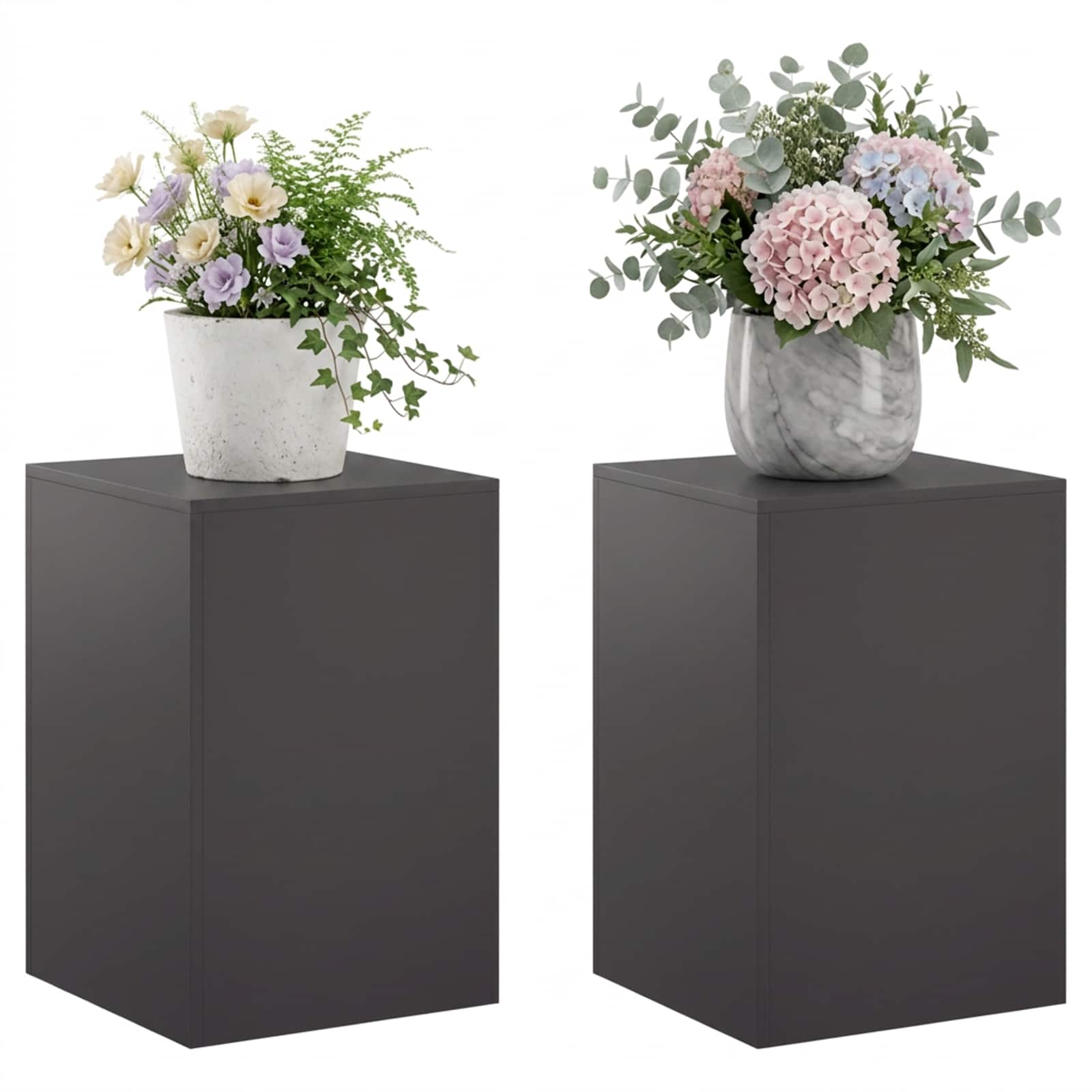 Plantenstandaard 2 pcs Zwart 40 x 40 x 60 cm Staal image 3
