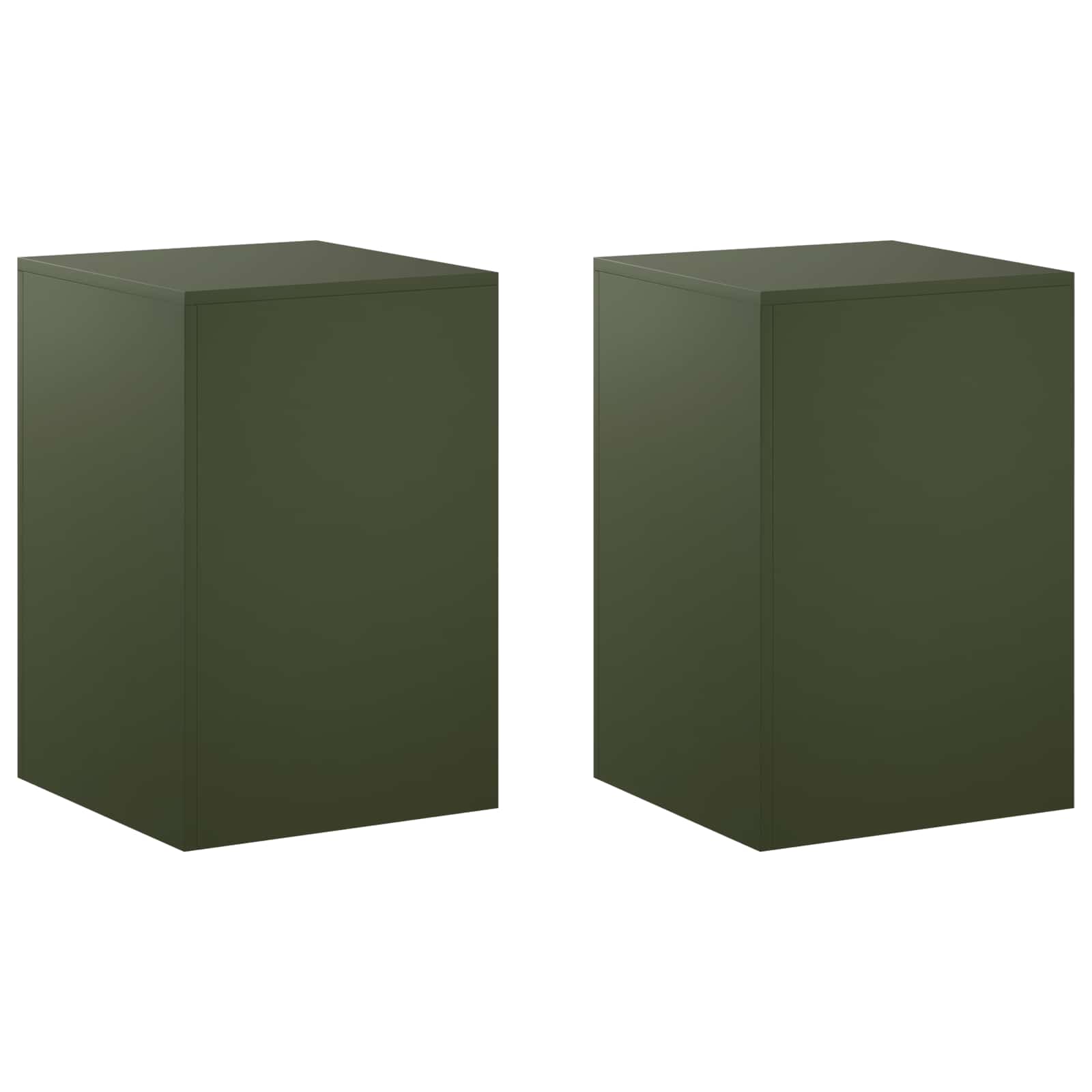 vidaXL Stojan na rostliny 2 pcs Olivově zelená 40 x 40 x 60 cm Ocel