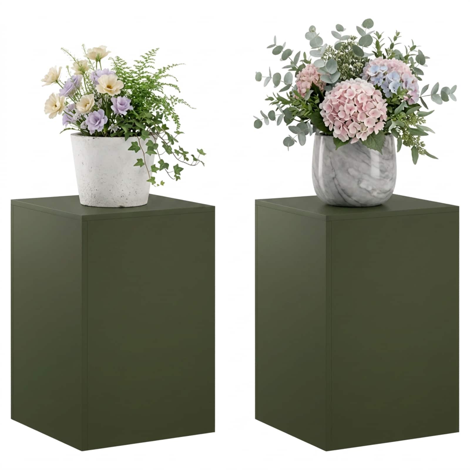 Plantenstandaard 2 pcs Olijfgroen 40 x 40 x 60 cm Staal image 3