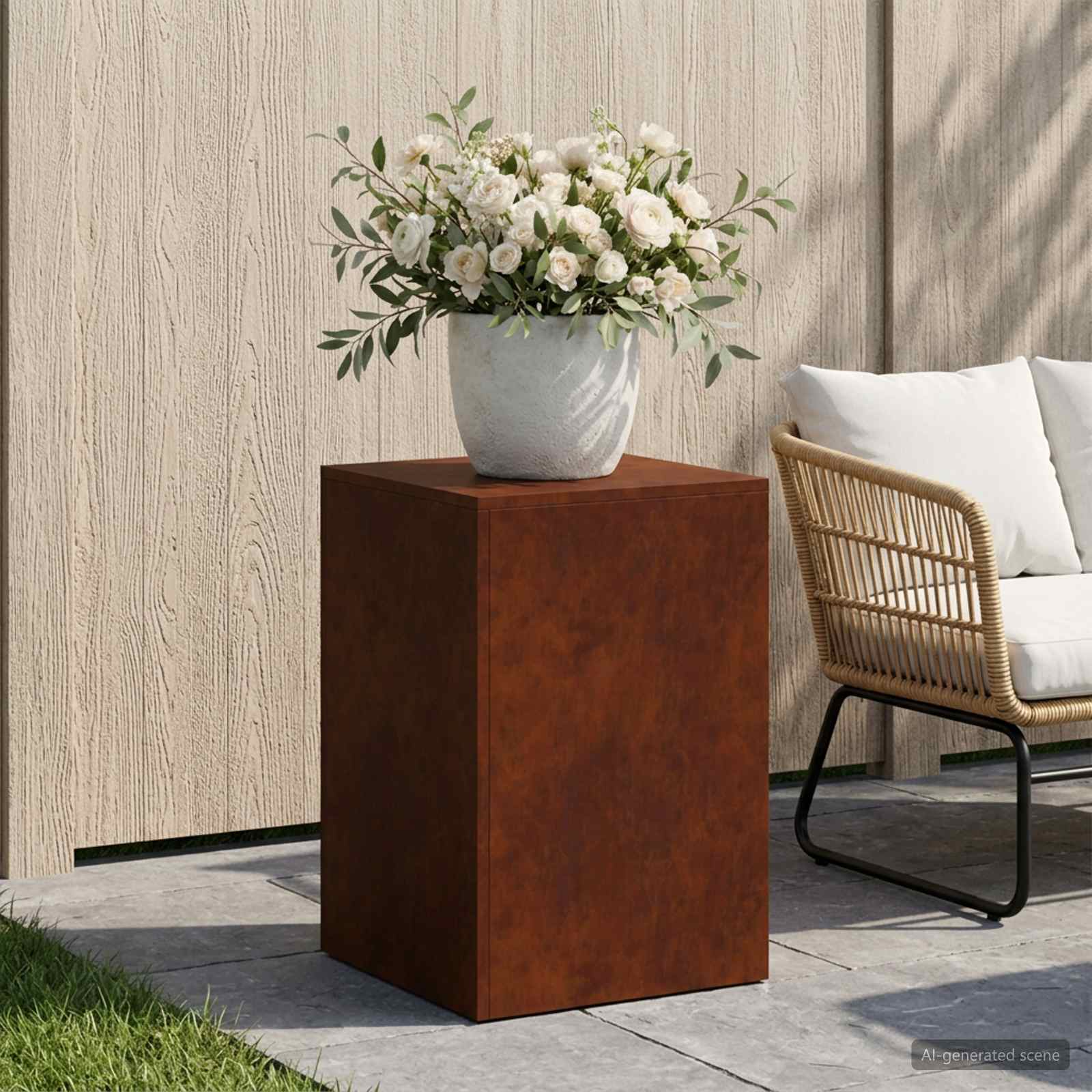 Plantenstandaard Roestkleurig 40 x 40 x 60 cm weervast staal image 1