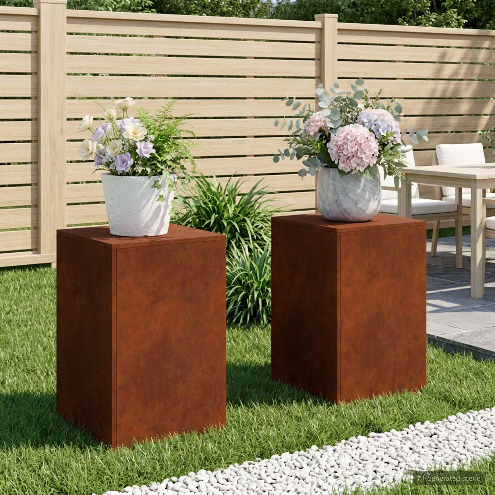 Plantenstandaard 2 pcs Roestkleurig 40 x 40 x 60 cm image 1