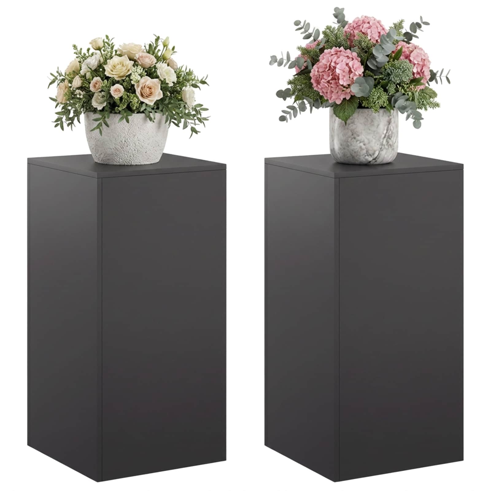 Plantenstandaard 2 pcs Zwart 40 x 40 x 80 cm Staal image 3