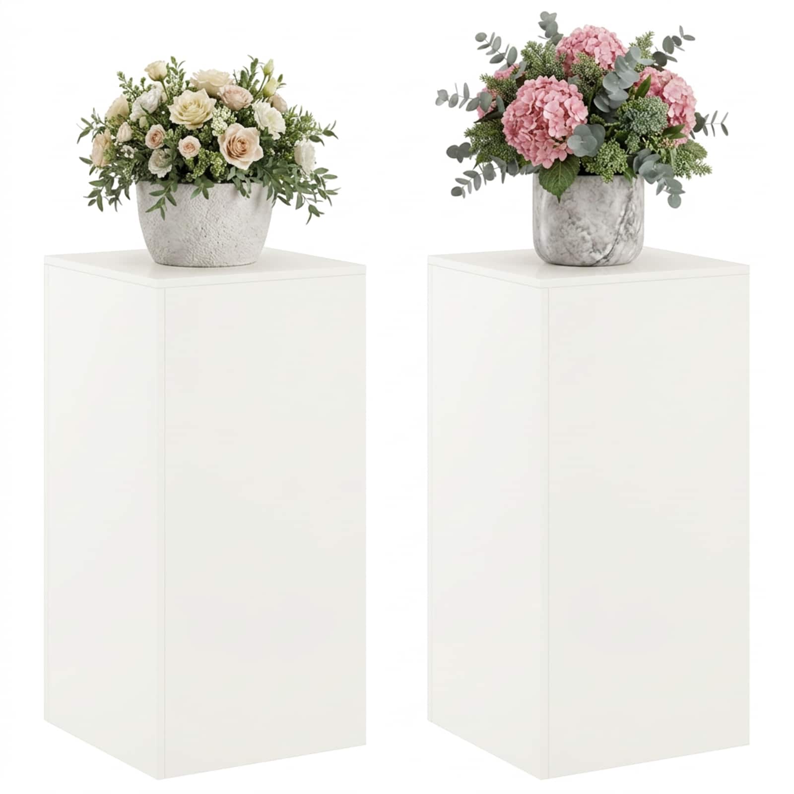 Plantenstandaard 2 pcs Wit 40 x 40 x 80 cm Staal image 3