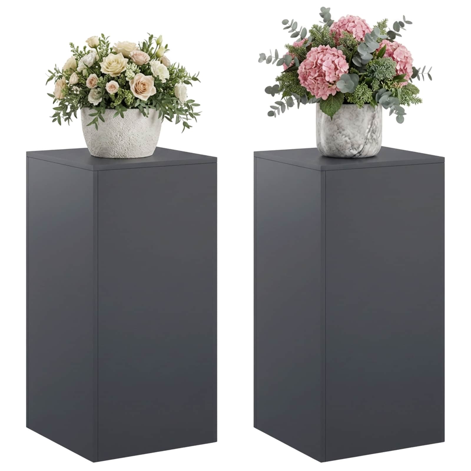 vidaXL - Plantenstand - 2 - pcs - Antraciet - 40 - x - 40 - x - 80 - cm