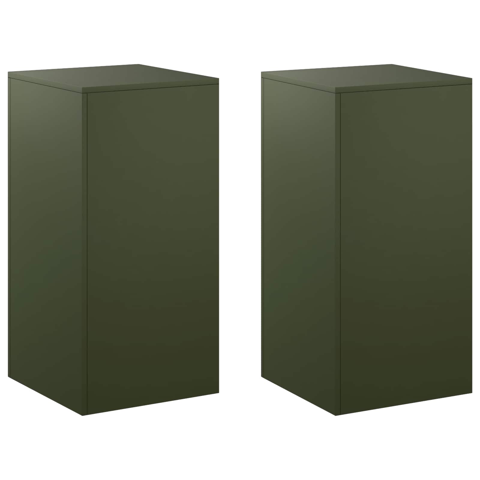 Plantenstandaard 2 pcs Olijfgroen 40 x 40 x 80 cm Staal image 2