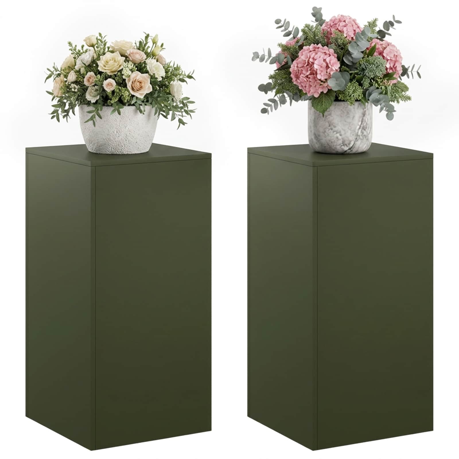 Plantenstandaard 2 pcs Olijfgroen 40 x 40 x 80 cm Staal image 3