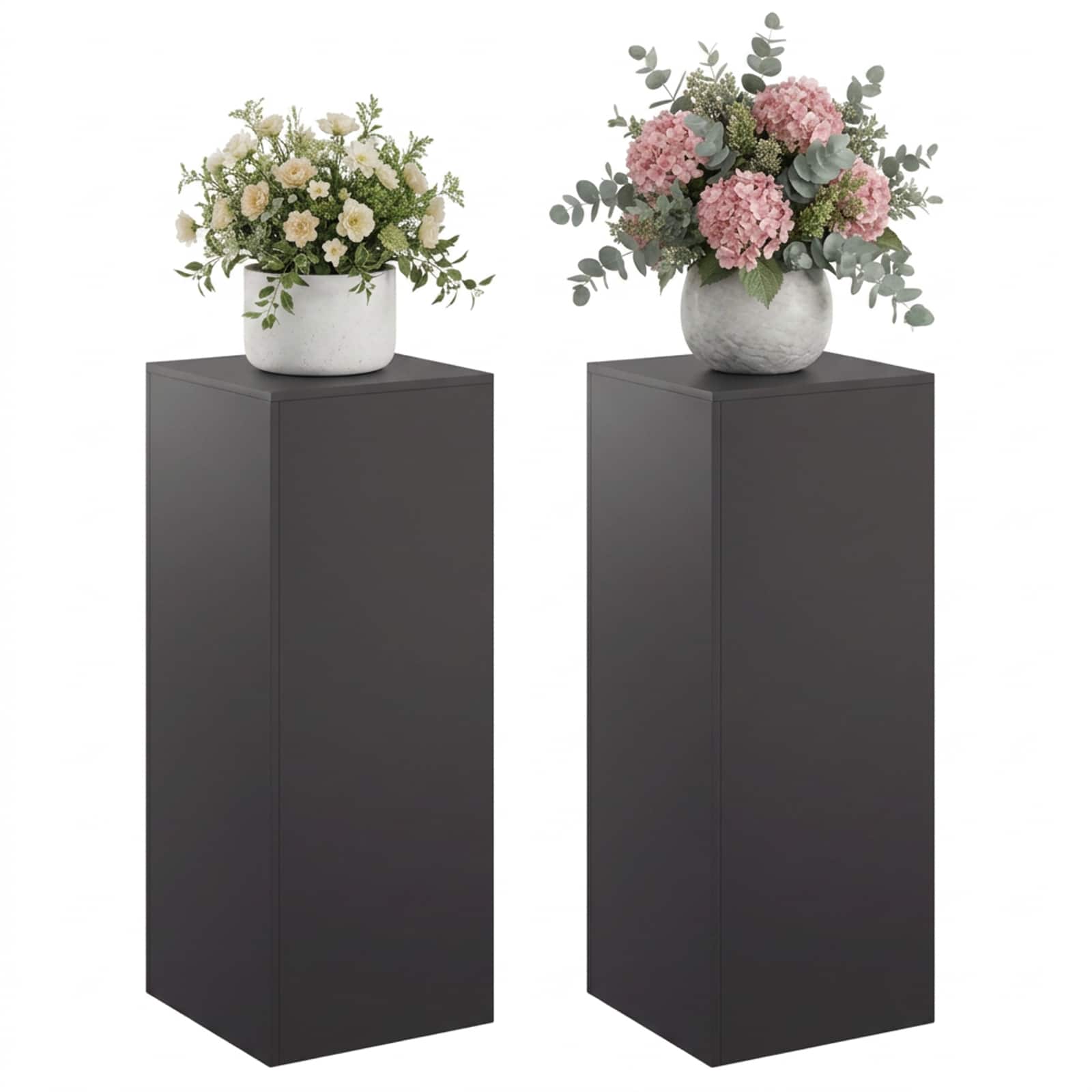 vidaXL - Plantenstand - 2 - pcs - Zwart - 40 - x - 40 - x - 100 - cm - Staal