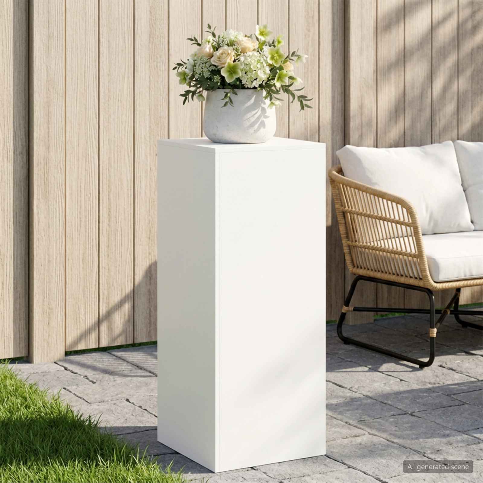 vidaXL Planteholder Hvid 40 x 40 x 100 cm Stål