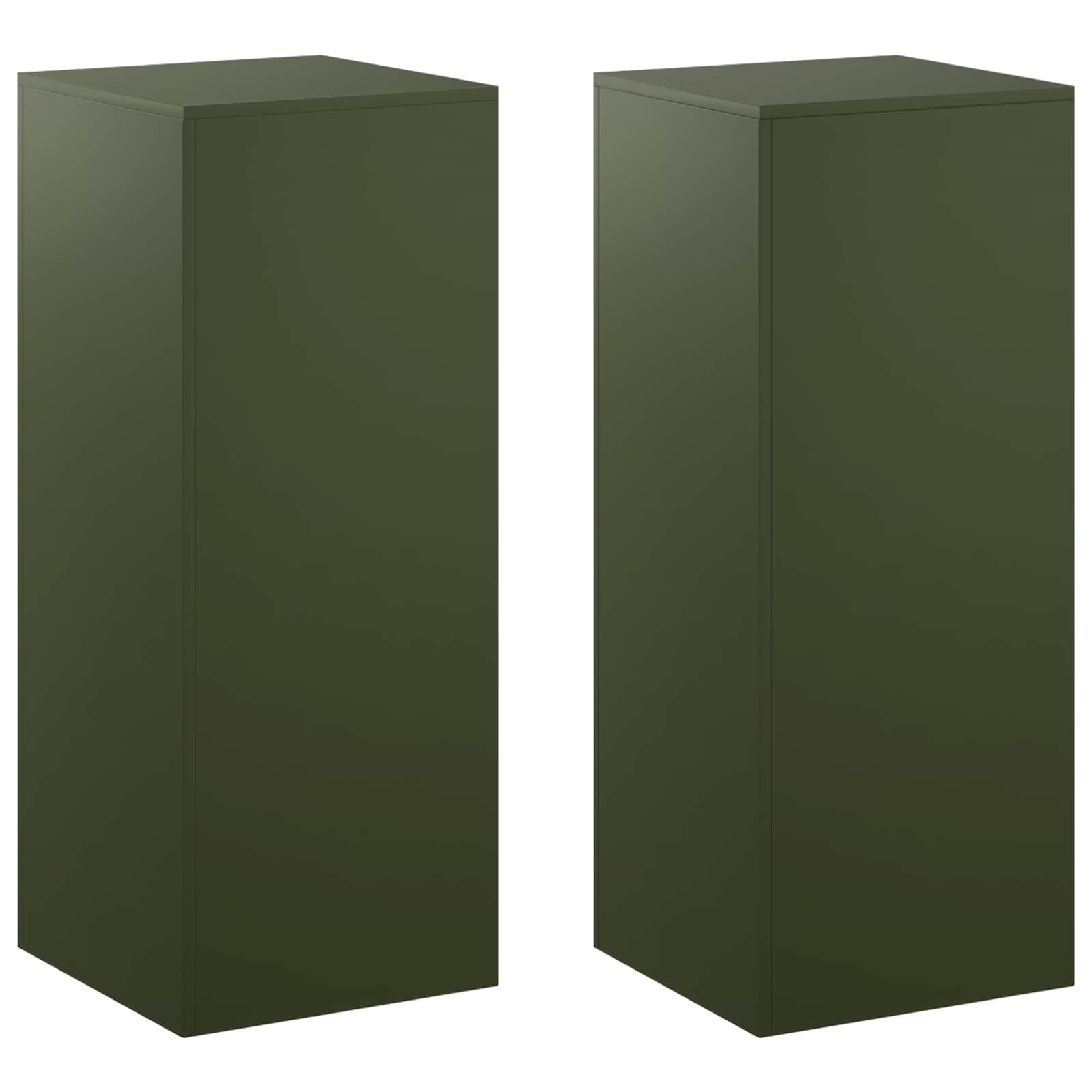 vidaXL Stojan na rostliny 2 pcs Olivově zelená 40 x 40 x 100 cm Ocel
