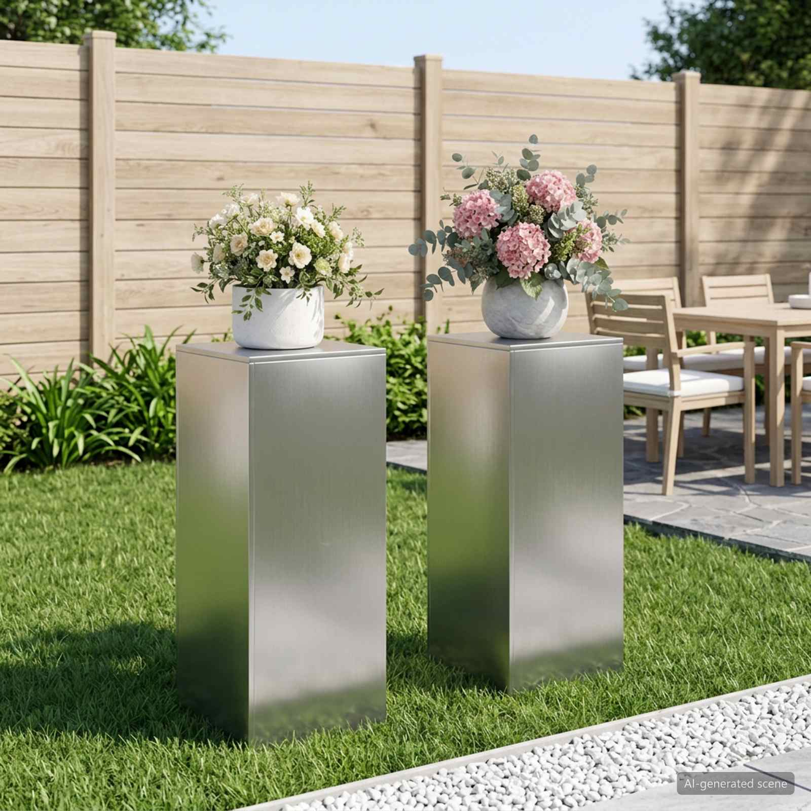 Stojalo za rastline 2 pcs Srebrna 40 x 40 x 100 cm