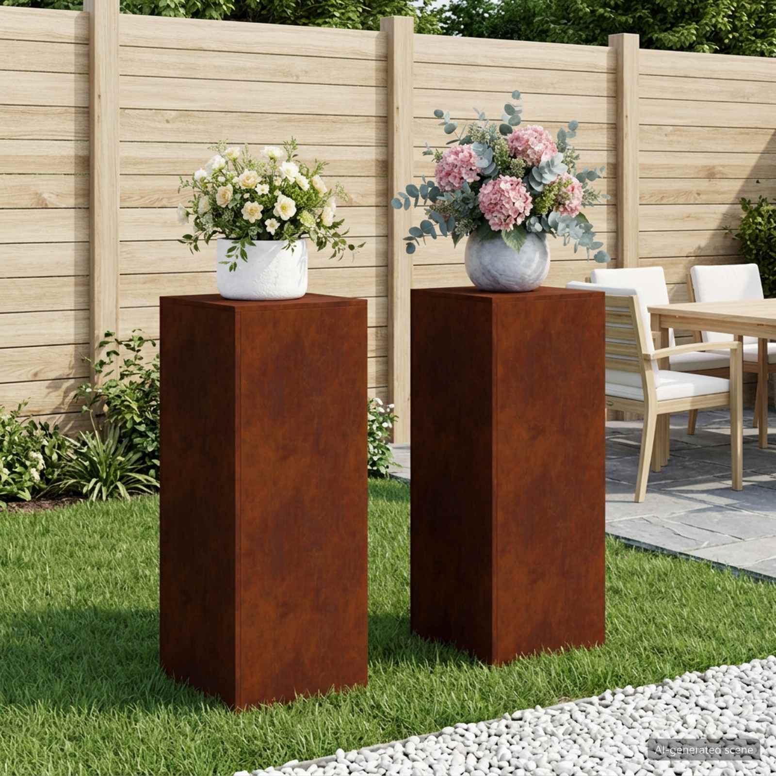 vidaXL Planteholder 2 stk. Rusten 40 x 40 x 100 cm Cortenstål