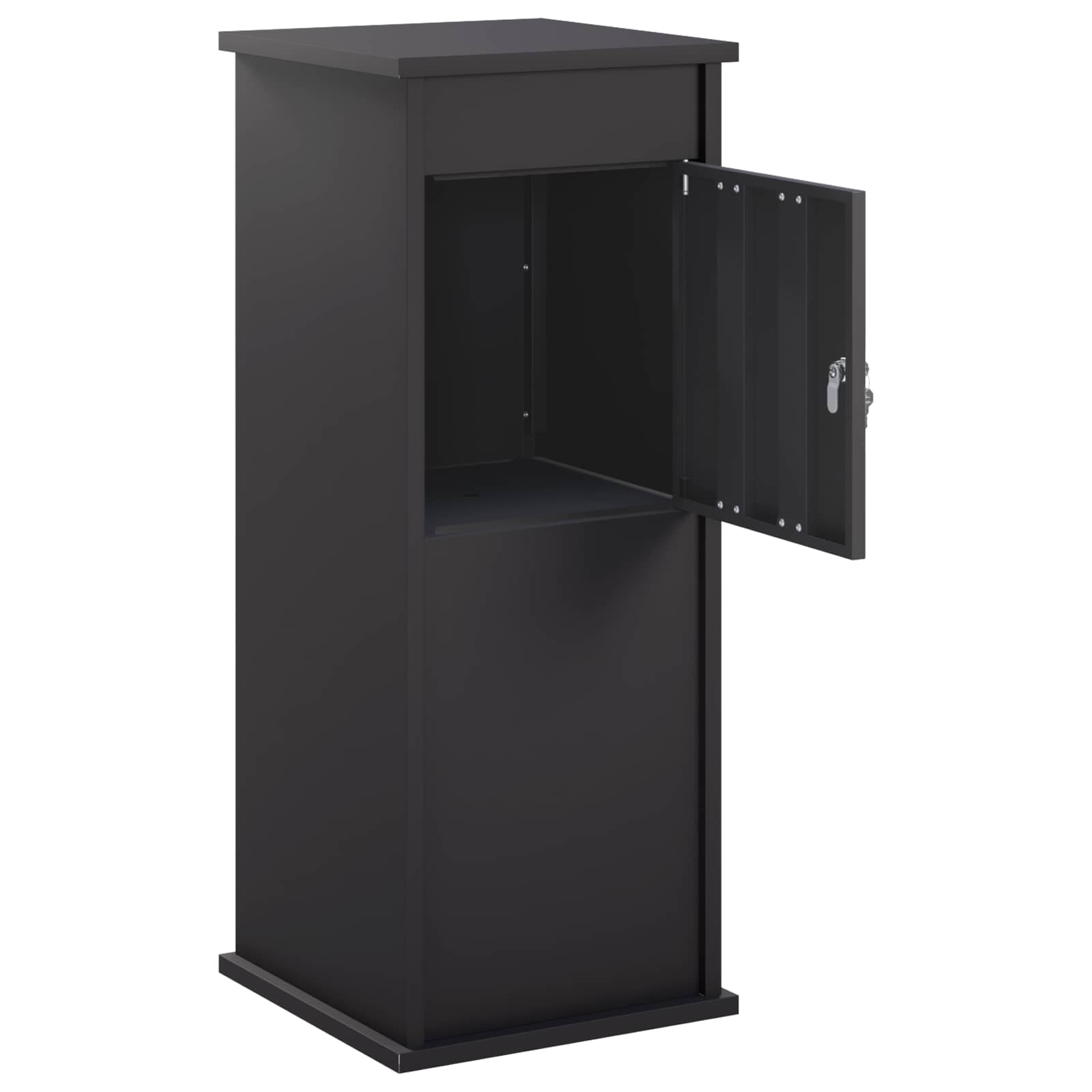 vidaXL - Brievenbus - Zwart - 40 - x - 40 - x - 100 - cm - Staal